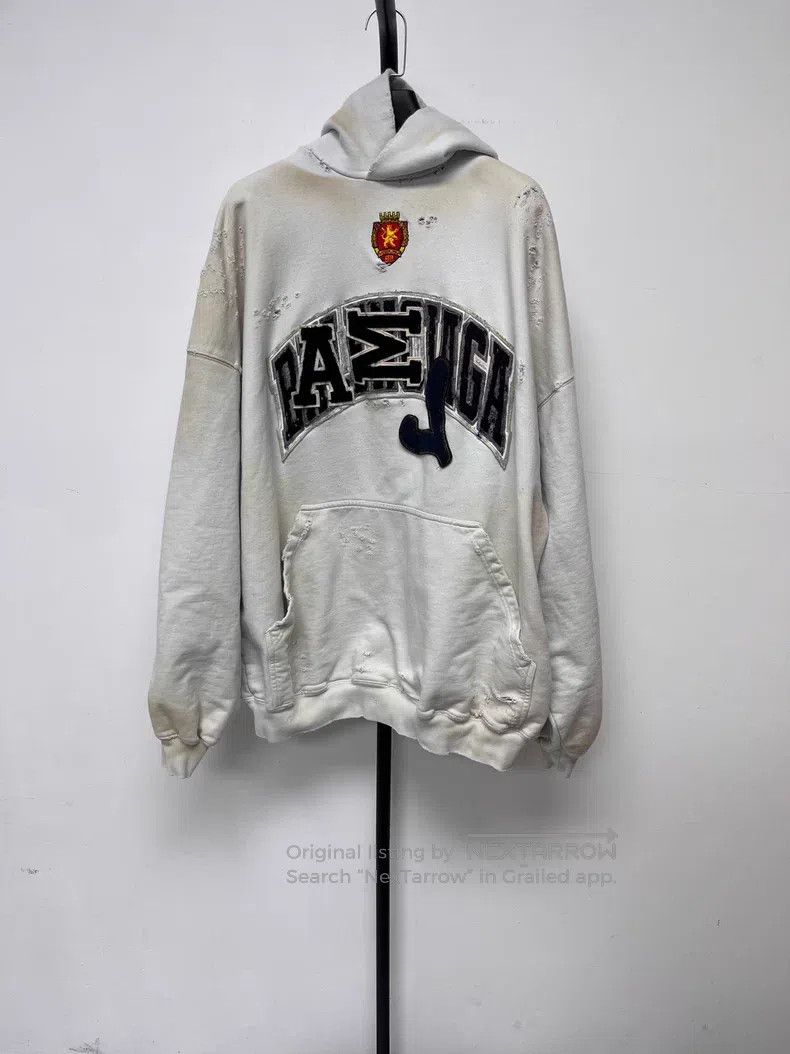 Balenciaga Balenciaga Letter Printed Hooded Long Sleeve Sweatshirt Size US L / EU 52-54 / 3 - 1 Thumbnail