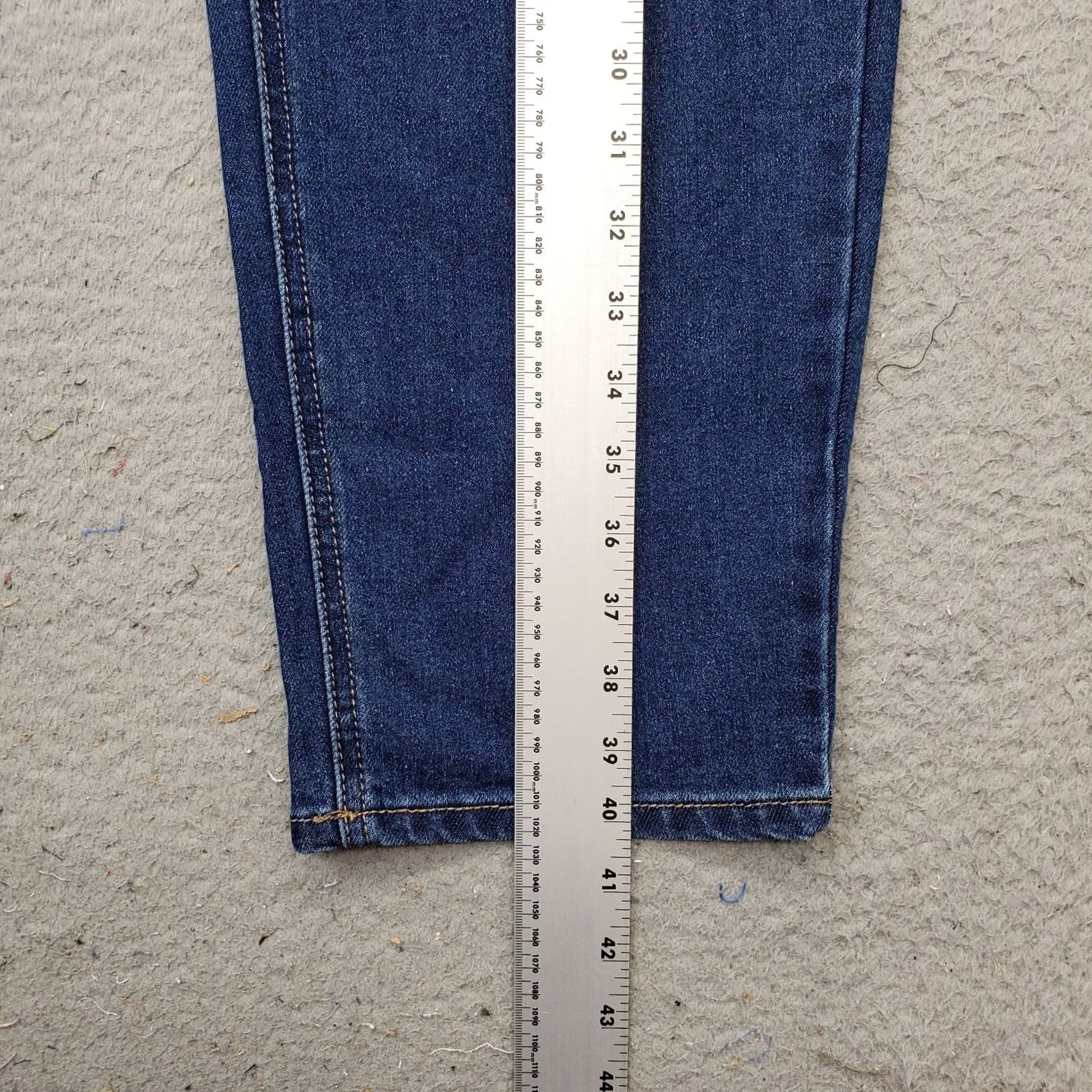 Vintage Seven7 Jeans Womens 14 Blue Denim Stretch High Rise Straight Jeans Size 36" / US 14 / IT 50 - 3 Thumbnail