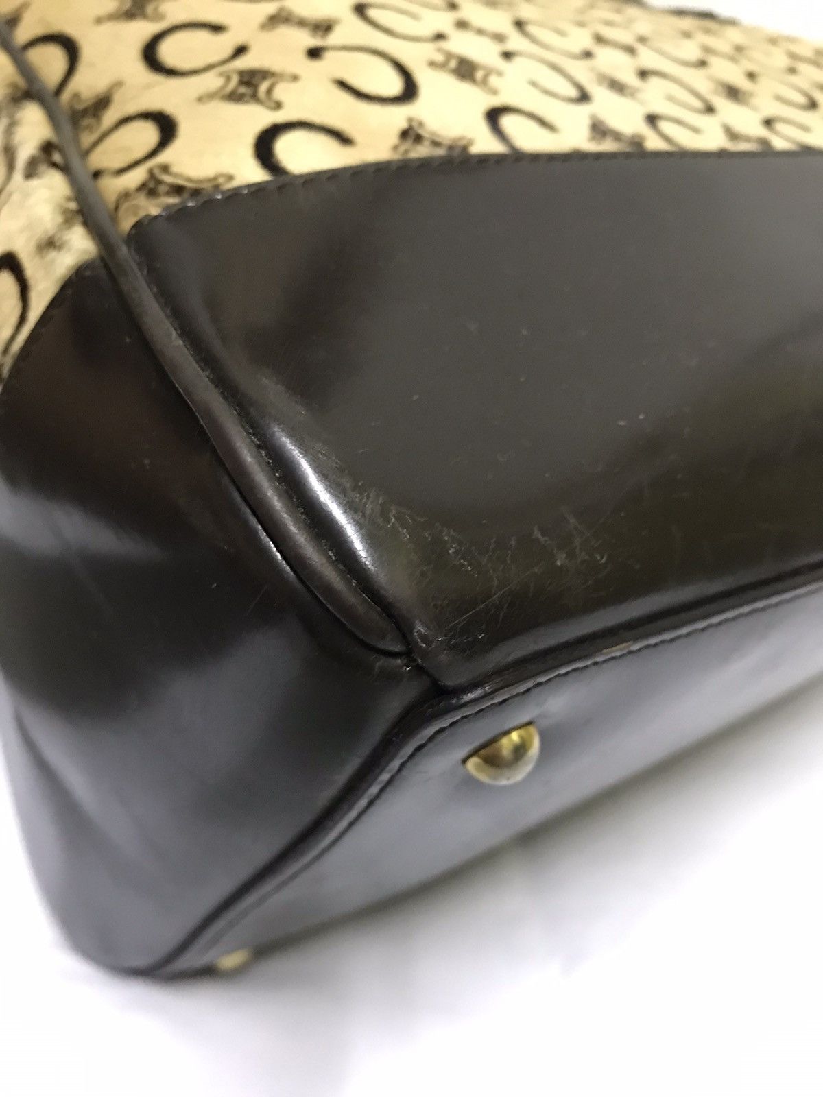 Celine × Vintage VINTAGE CELINE Bowling Bag In Printed Goatskin Brown Size ONE SIZE - 19 Thumbnail