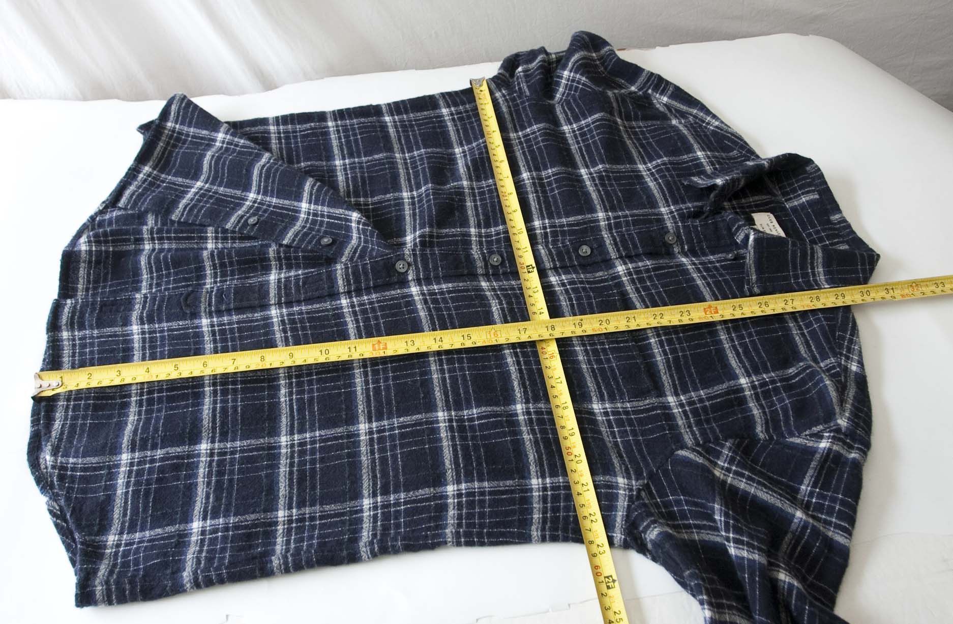 Club Monaco Club Monaco Shirt Flannel Size M/L Dark Blue Plaid 52% Wool Size US M / EU 48-50 / 2 - 5 Thumbnail