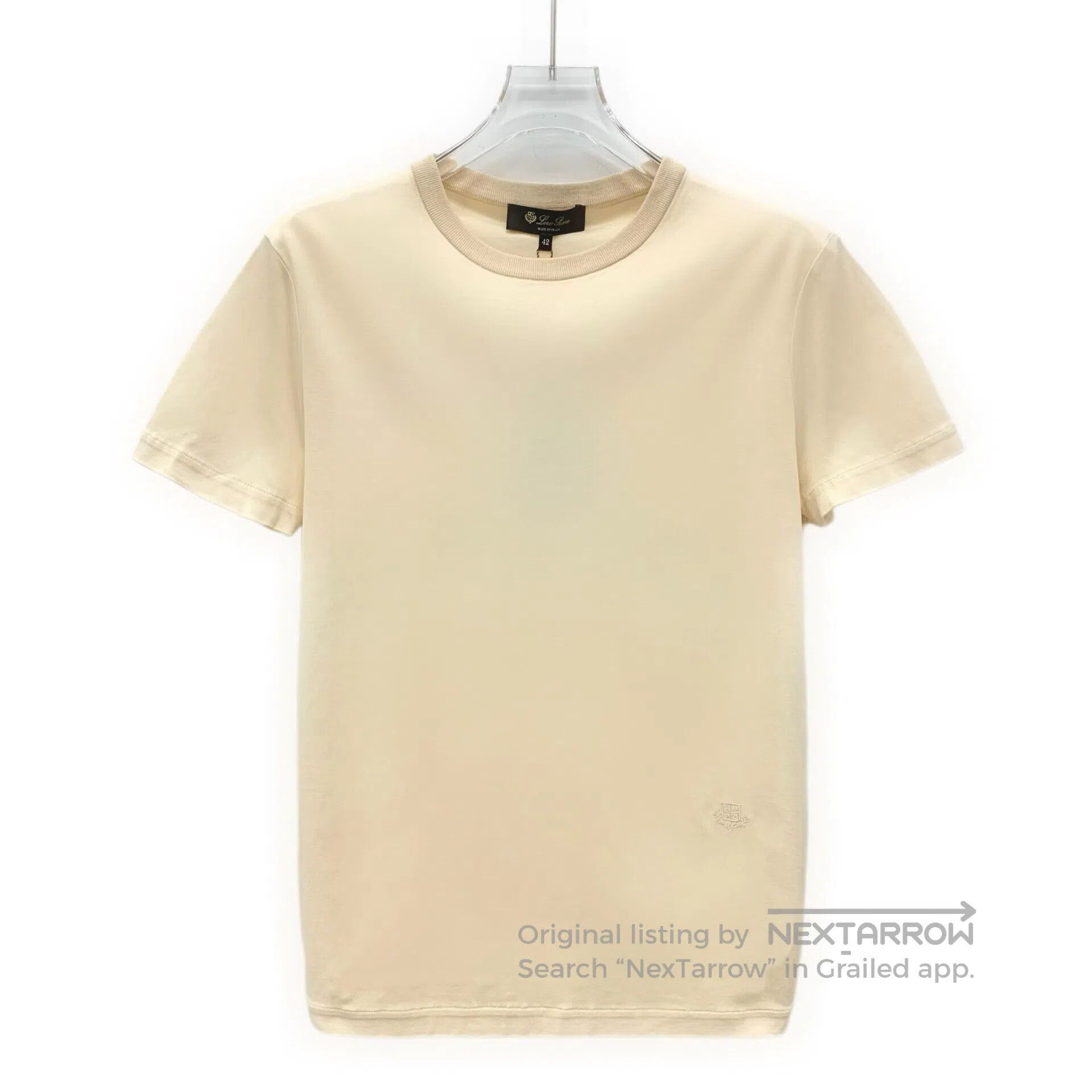 Loro Piana Loro Piana Light Yellow Logo Embroidered Cotton Short Slee Size US XS / EU 42 / 0 - 1 Thumbnail