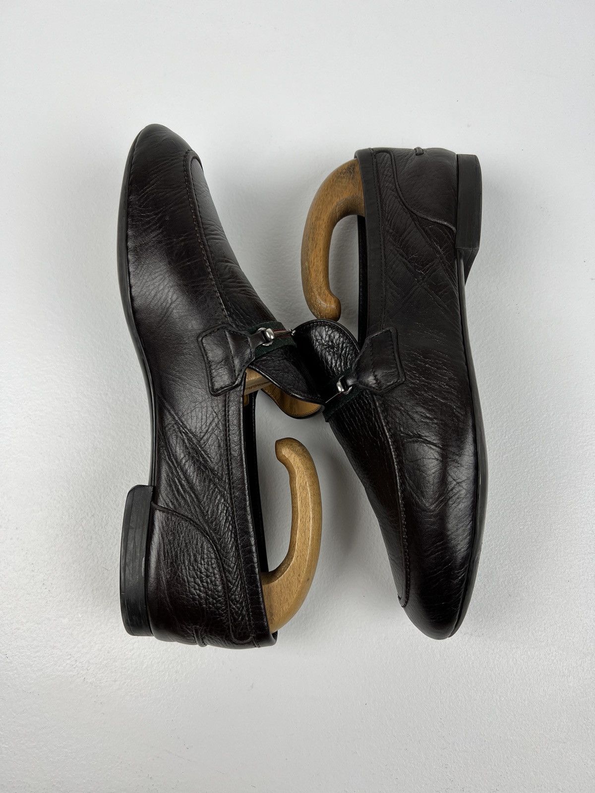 Gucci GUCCI Loafers Leather Slip Ons Shoes HORSEBIT Web Stripe Size US 9 / EU 42 - 11 Thumbnail