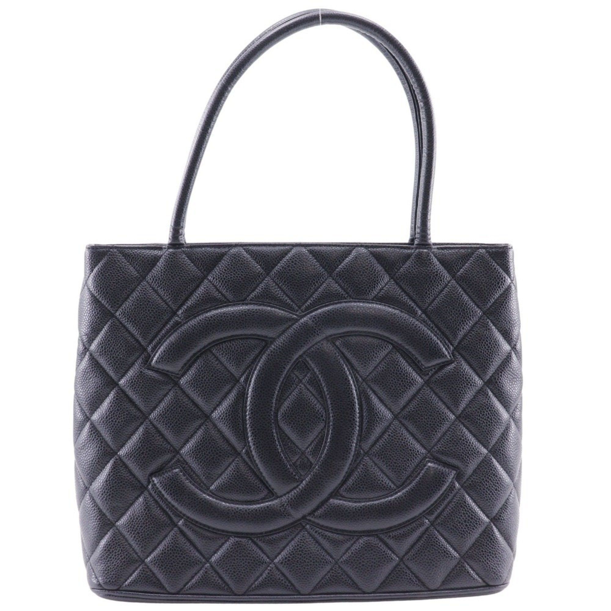Chanel CHANEL Reprint Tote Bag Caviar Skin Black A5 Medallion Women's Size ONE SIZE - 1 Thumbnail