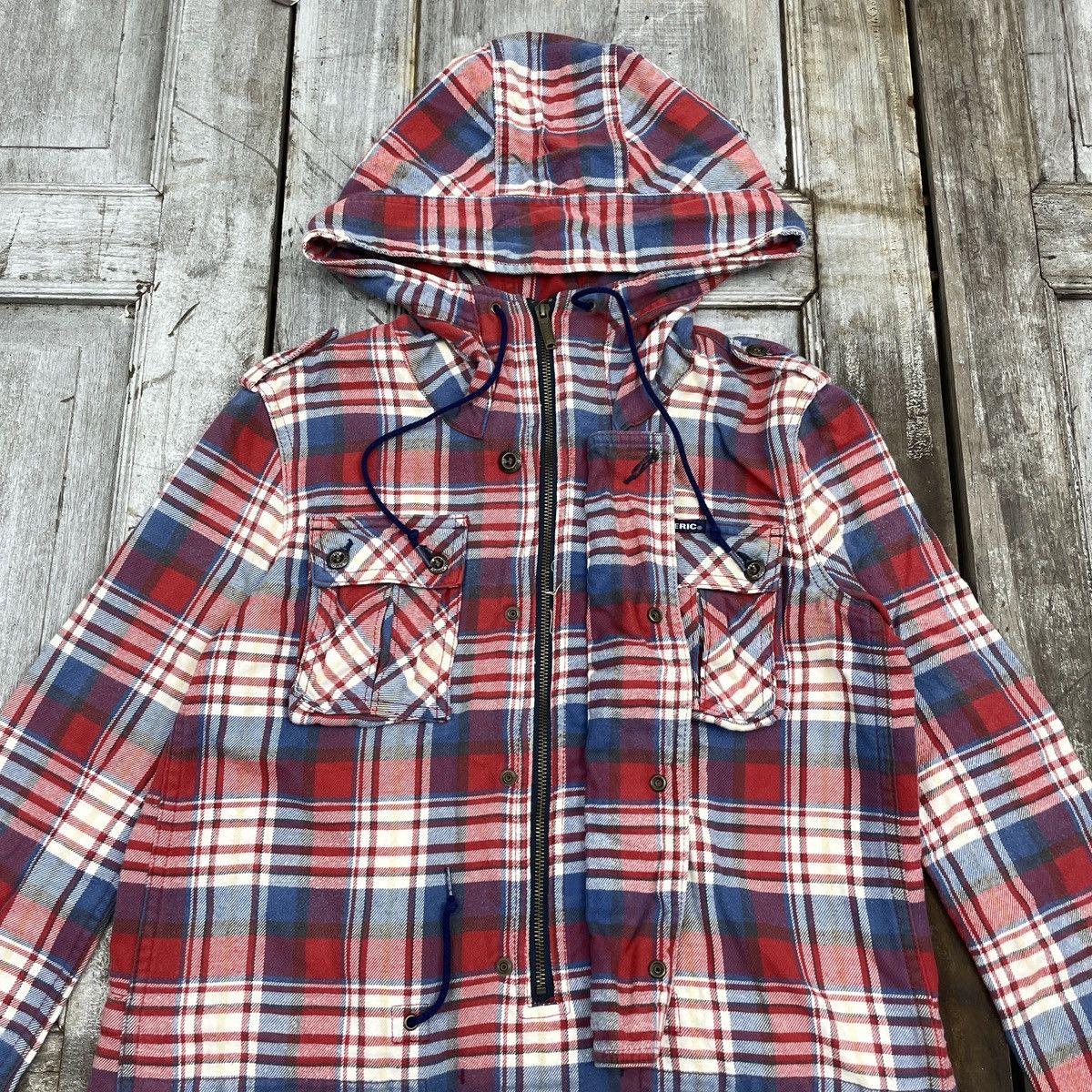 Hysteric Glamour Hysteric Glamour Flannel Underground Hoodie Half Zipper Size M / US 6-8 / IT 42-44 - 3 Thumbnail