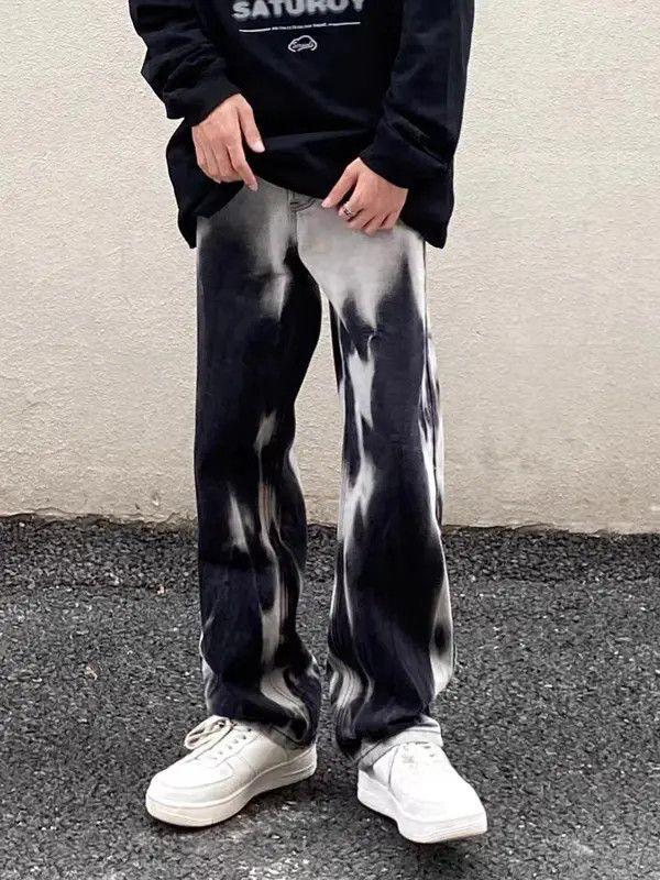 Japanese Brand Kiuchi x Kino Retro tie-dye straight-leg design jeans Size US 30 / EU 46 - 3 Thumbnail