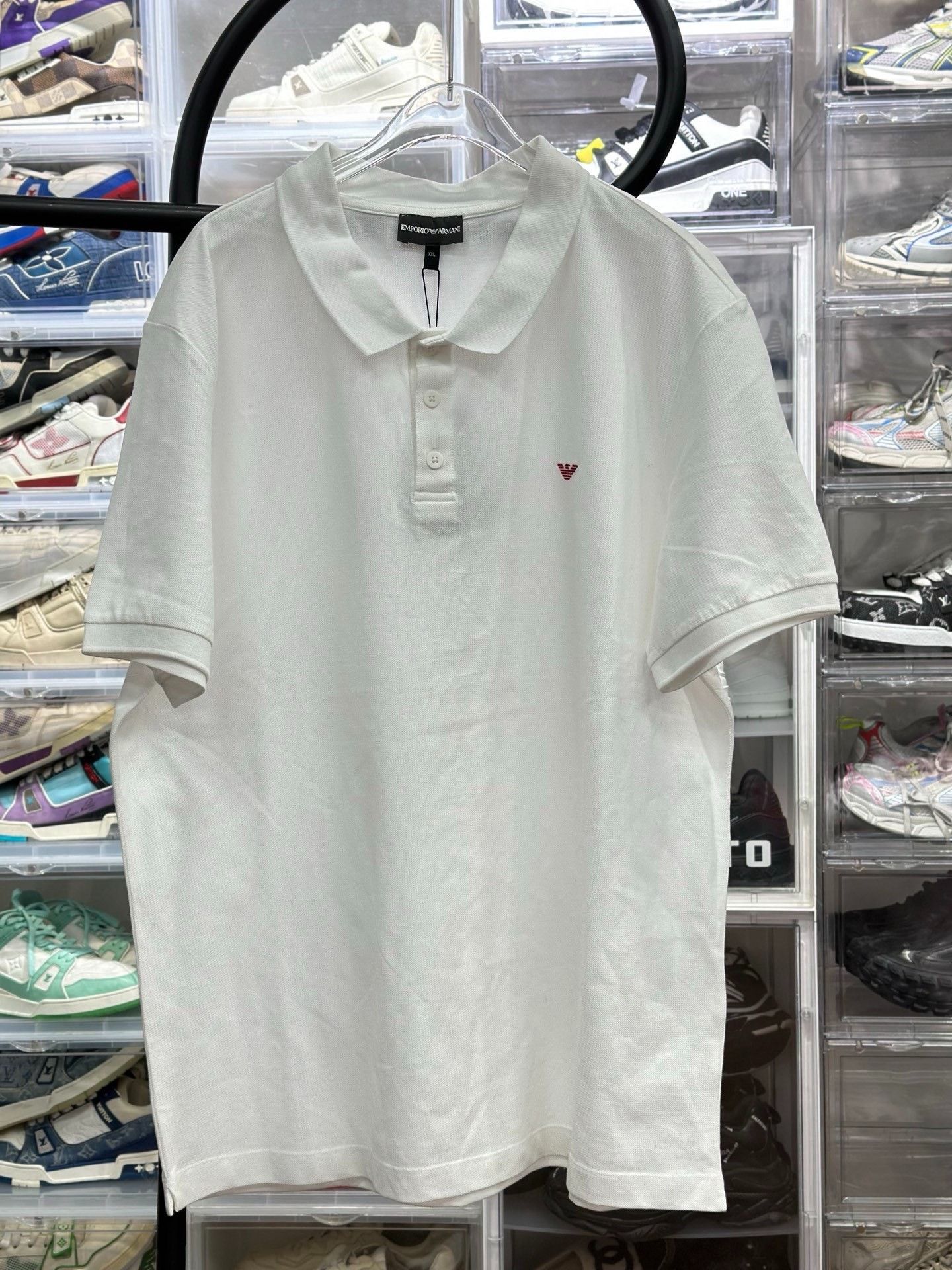 Armani Armani Embroidered White Polo XXL Men Size US XXL / EU 58 / 5 - 1 Thumbnail