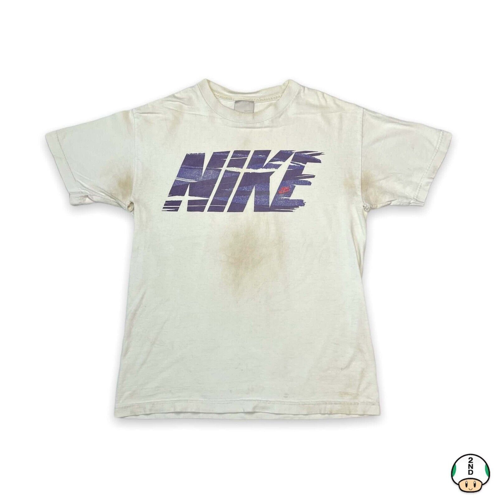 Nike × Vintage Nike Sportswear T Shirt Thrashed Spell Out Short Sleeve Tee Size US M / EU 48-50 / 2 - 1 Thumbnail