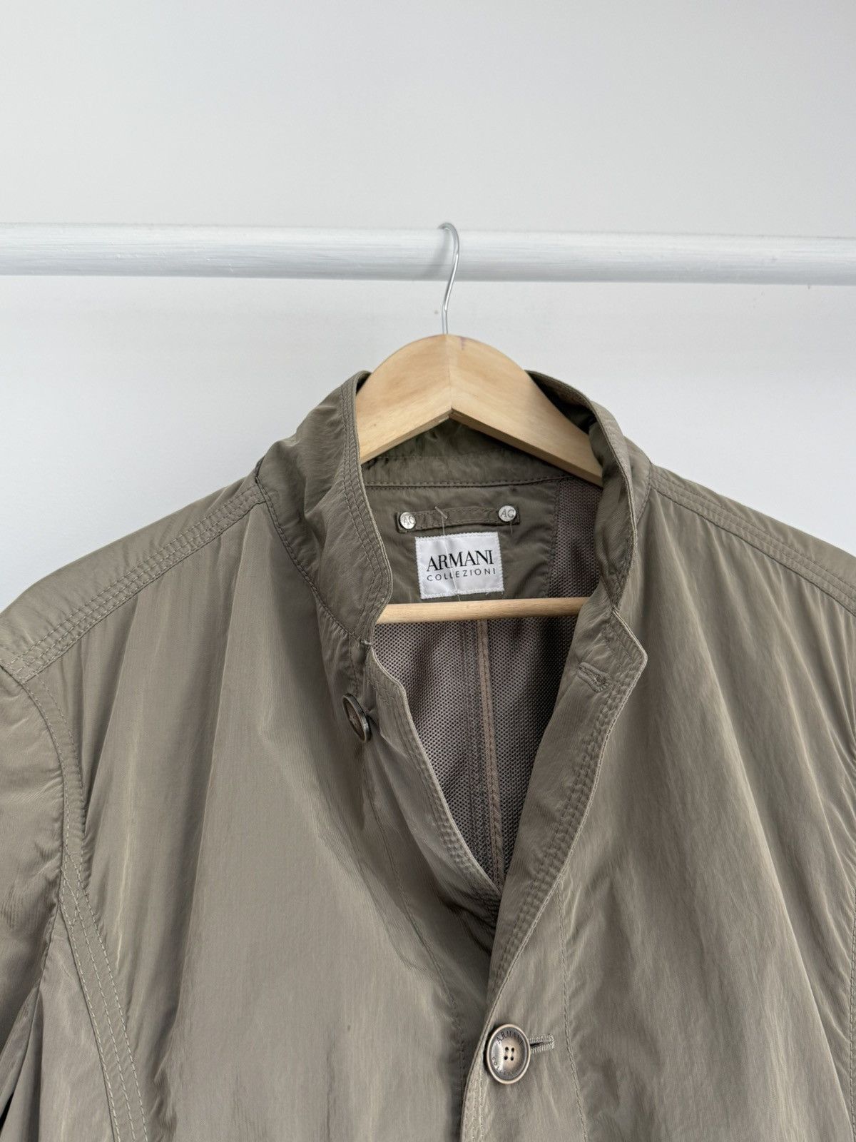 Giorgio Armani Vintage Giorgio Armani Collezioni Nylon Blazer Jacket Size US L / EU 52-54 / 3 - 5 Thumbnail