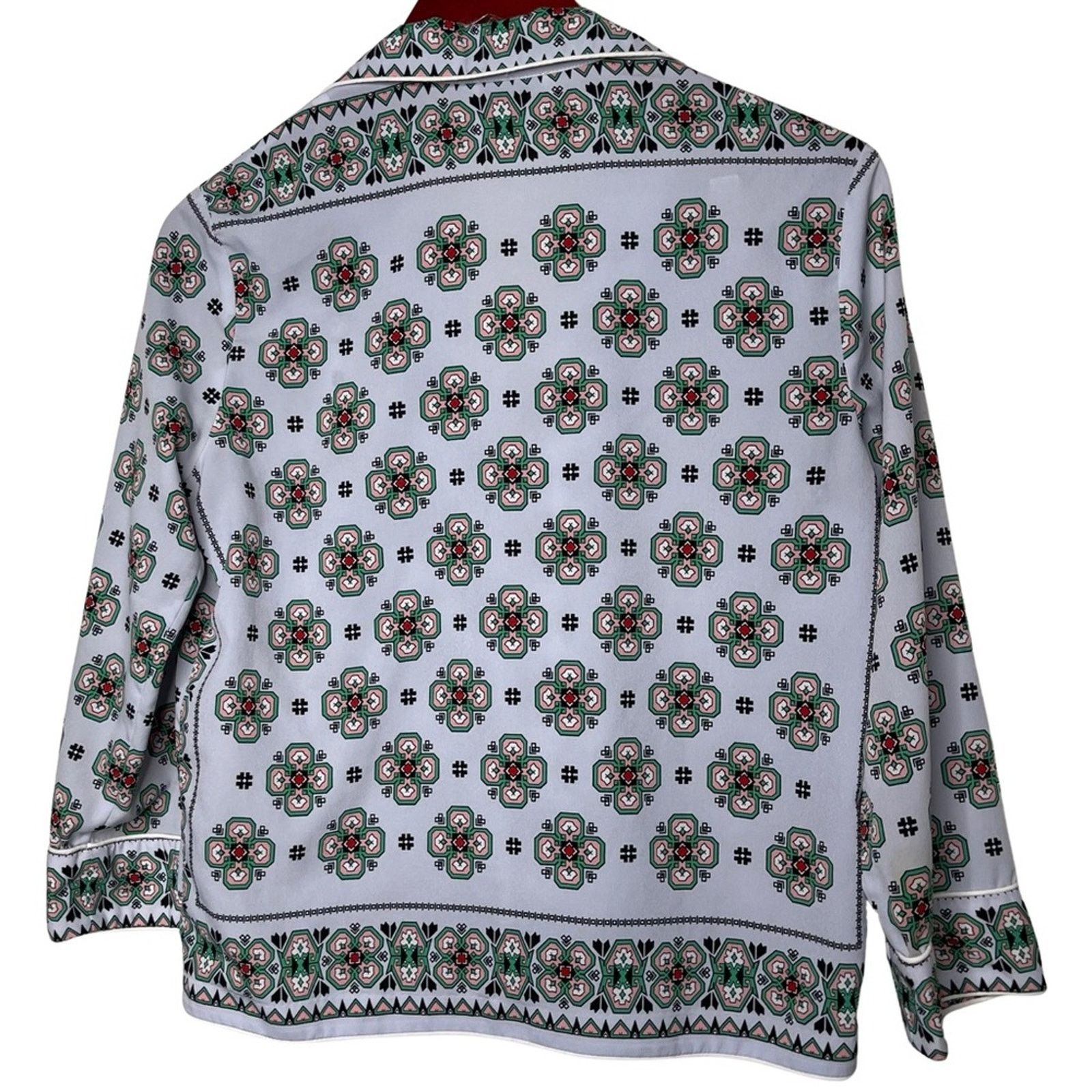 Sandro San­dro Bleu Ciel Print square button down blouse Shirt Size S / US 4 / IT 40 - 4 Thumbnail