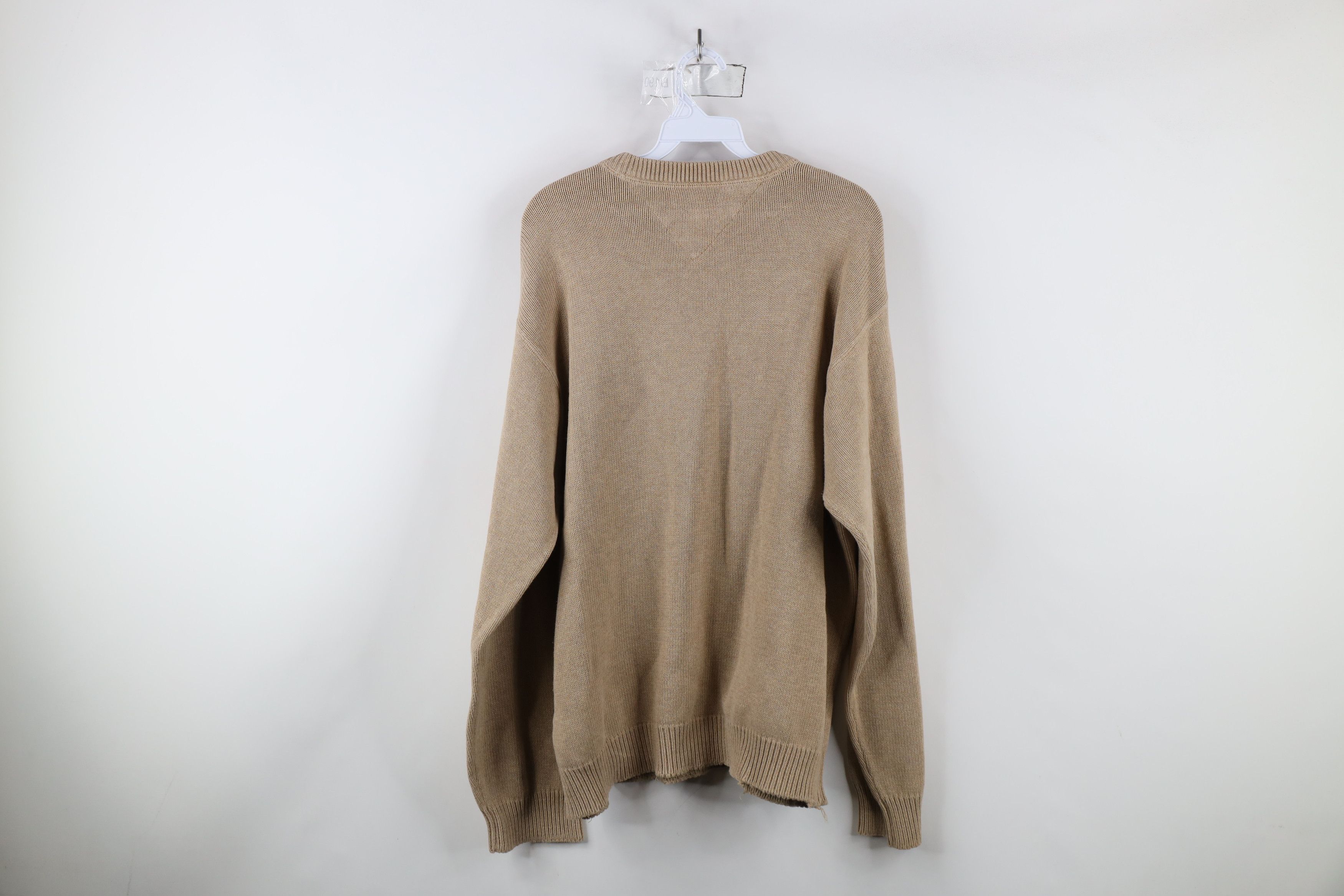 Tommy Hilfiger Vintage 90s Tommy Hilfiger Cotton Crewneck Sweater Beige Size US XL / EU 56 / 4 - 12 Thumbnail