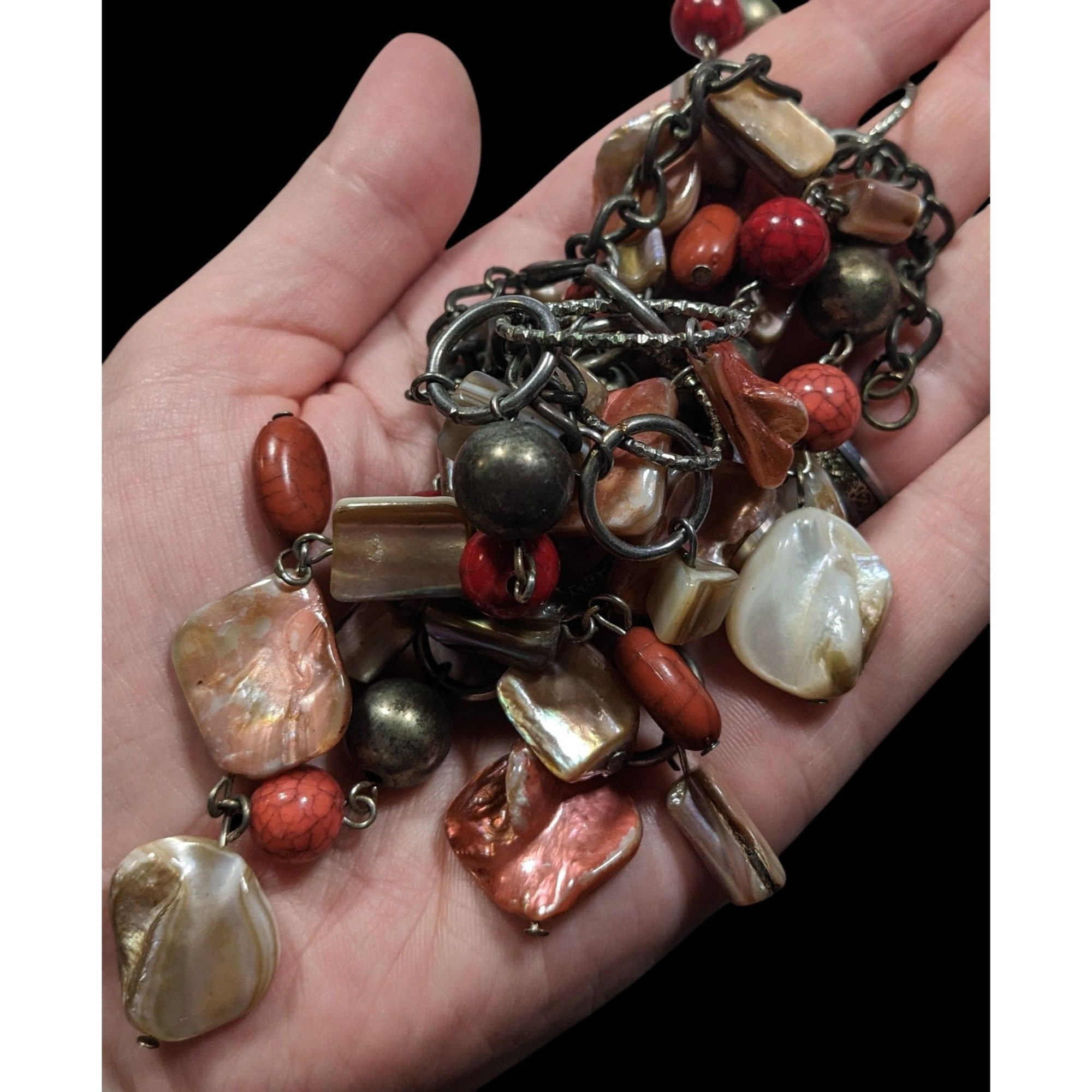 Other Vintage Mermaidcore Metal, Stone, And Pink Shell Chip Beaded Size ONE SIZE - 4 Thumbnail