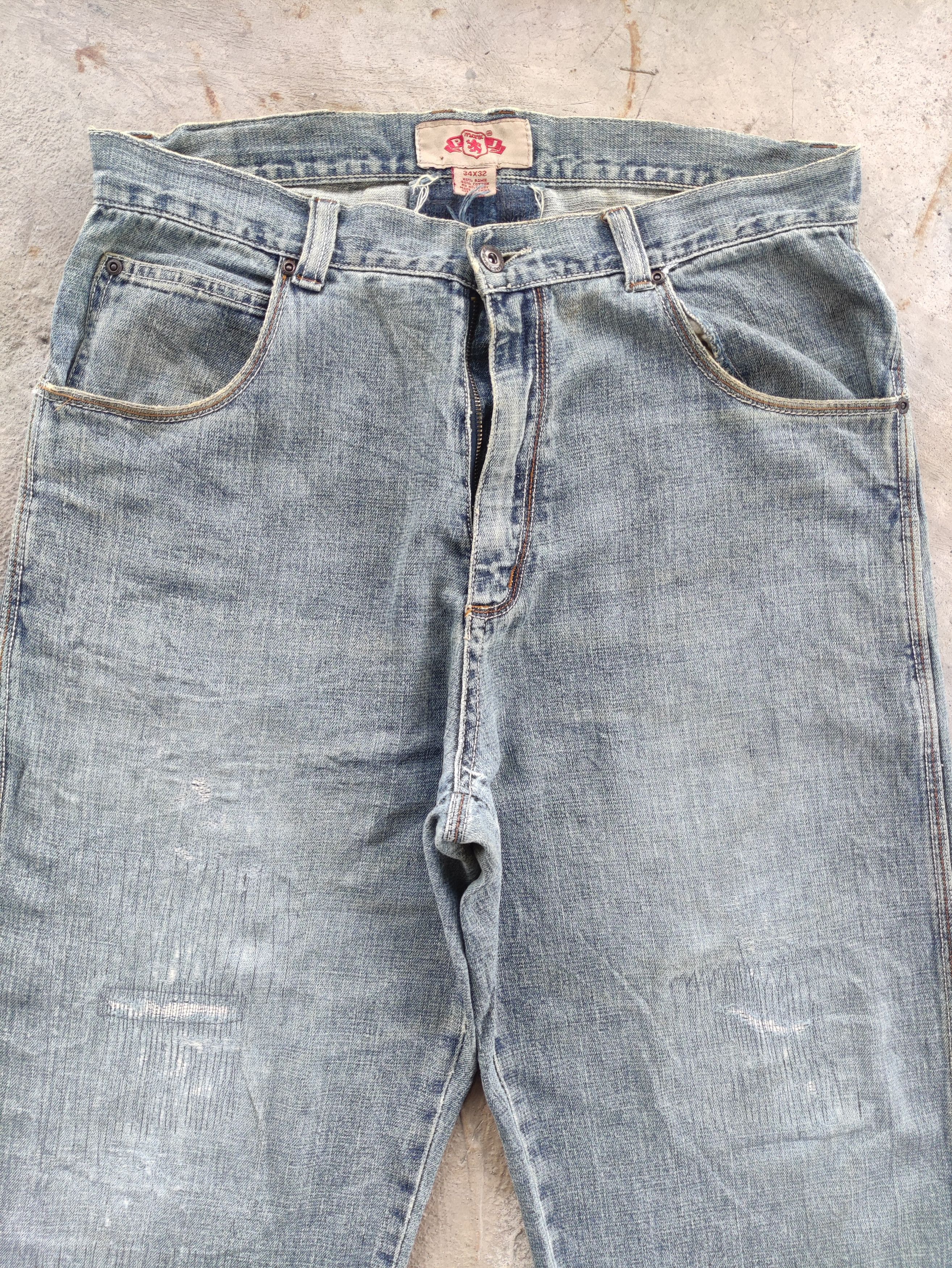 Japanese Brand Vintage Japanese Baggy Jean Distressed Faded Denim Size US 36 / EU 52 - 3 Thumbnail