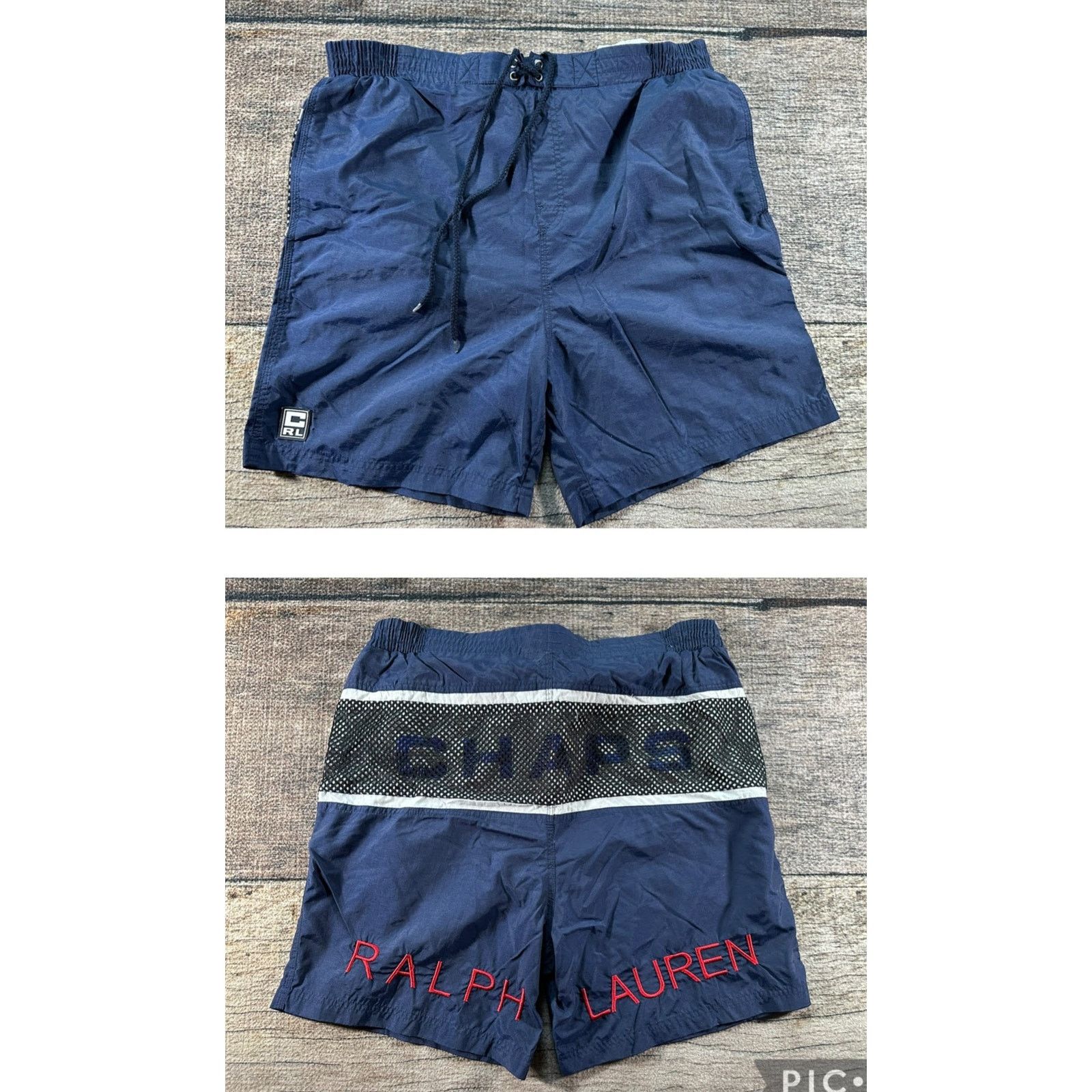 Chaps Vintage Chaps Ralph Lauren Swim Trunks Mens Lg Blue White Size US 34 / EU 50 - 1 Thumbnail
