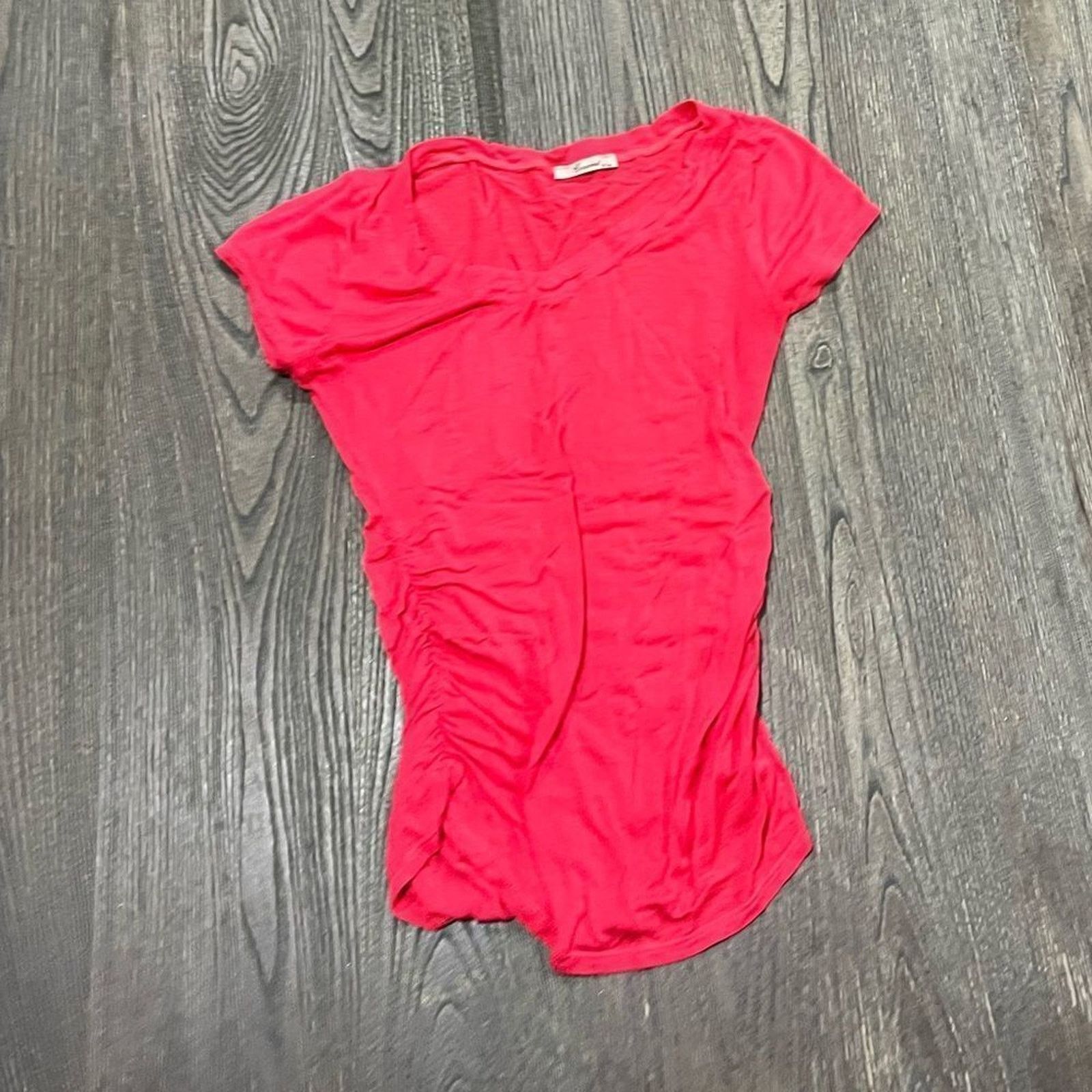 Vintage Concert By Clare Tee Shirt Cap Sleeves Ruched Sides Pink S Size S / US 4 / IT 40 - 1 Thumbnail