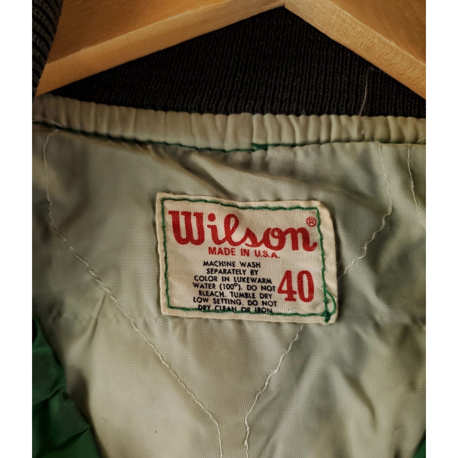 Wilson VINTAGE Wilson Jacket 70s 80s Made USA Kiska Green Snap Mens L 40 Windbreaker Jacket Green Mens L Size US L / EU 52-54 / 3 - 2 Thumbnail