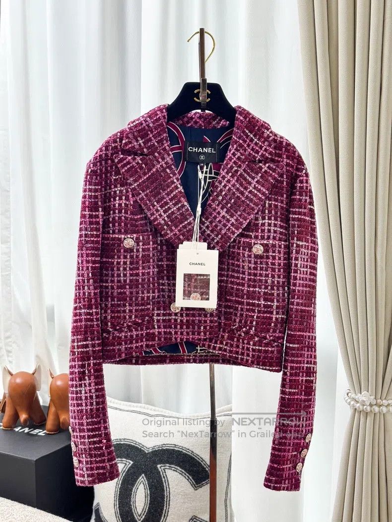 Chanel Chanel Pink woven lapel short jacket Size XS / US 0-2 / IT 36-38 - 1 Thumbnail