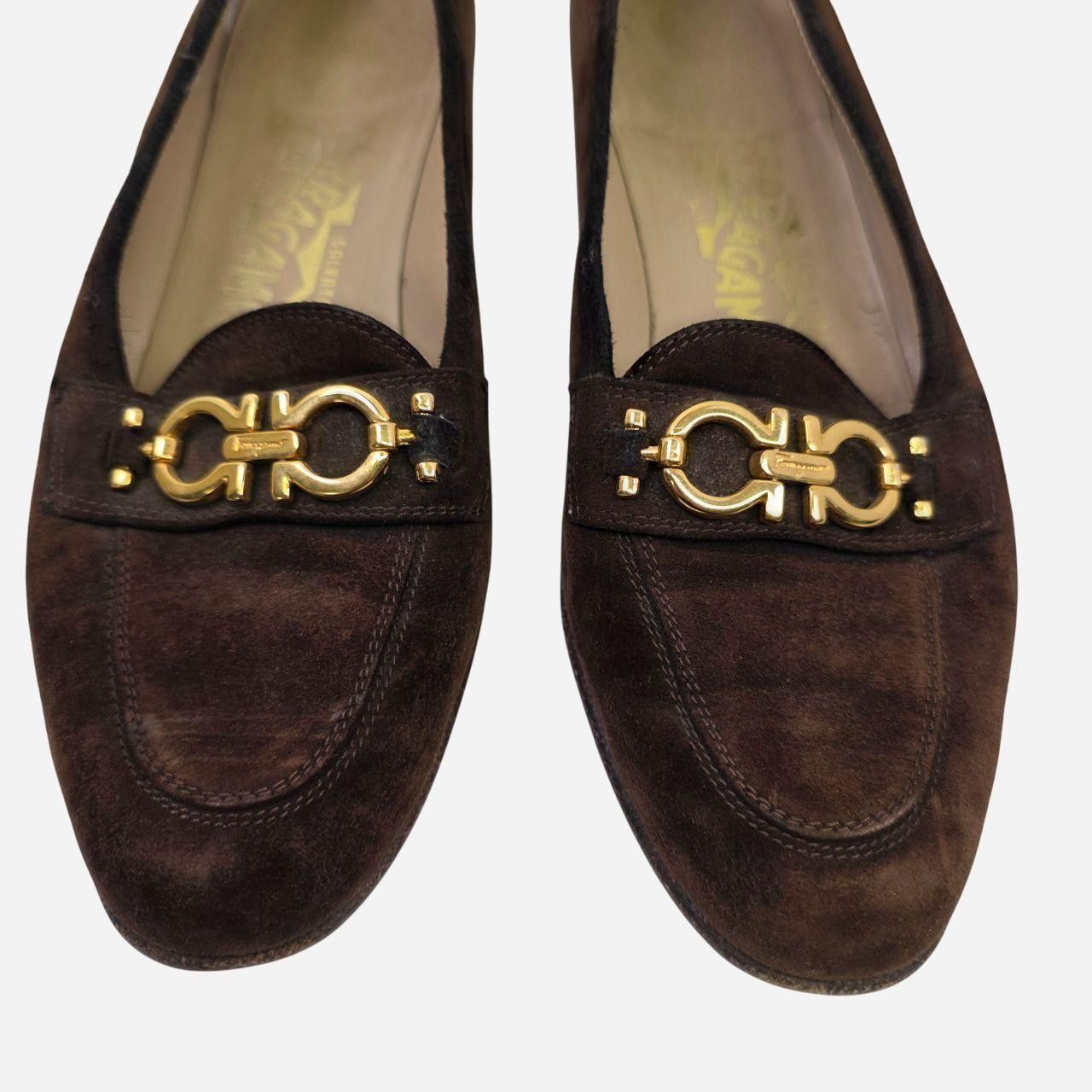 Salvatore Ferragamo Salvatore Ferragamo Chocolate Brown Suede Leather Loafers Size US 6.5 / IT 36.5 - 4 Thumbnail