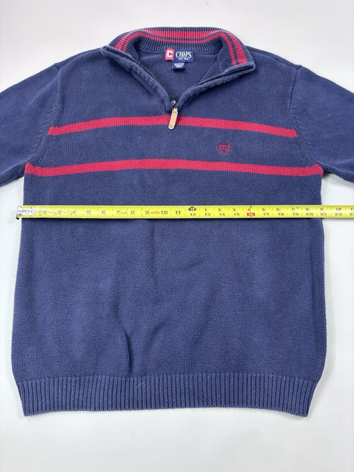 Chaps Chaps Mens Navy Blue Quarter Zip Pullover Size Medium Size US M / EU 48-50 / 2 - 7 Thumbnail