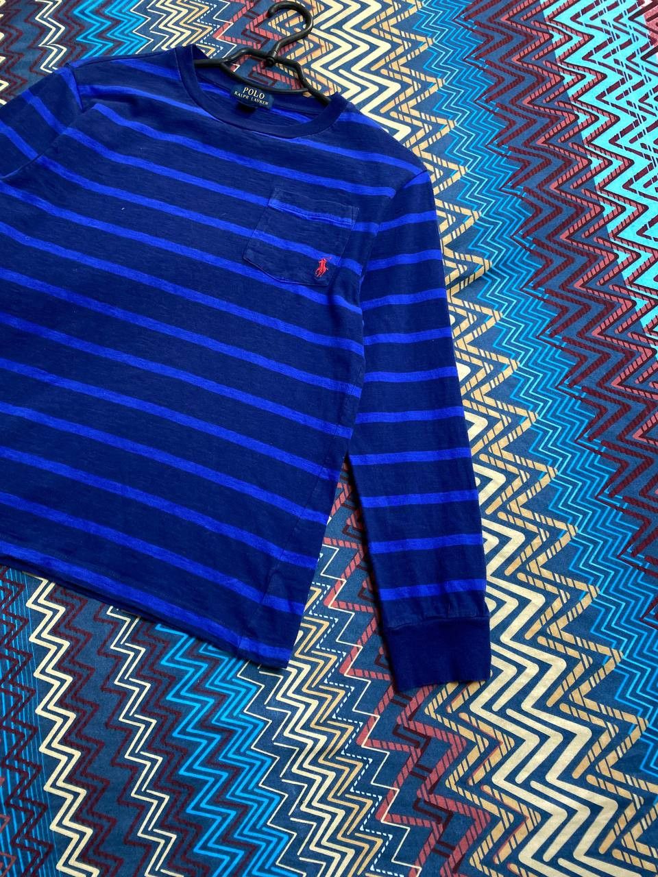 Polo Ralph Lauren striped blue Long Sleeve Polo Ralph Lauren logo Y2K Vintage Size US S / EU 44-46 / 1 - 4 Thumbnail