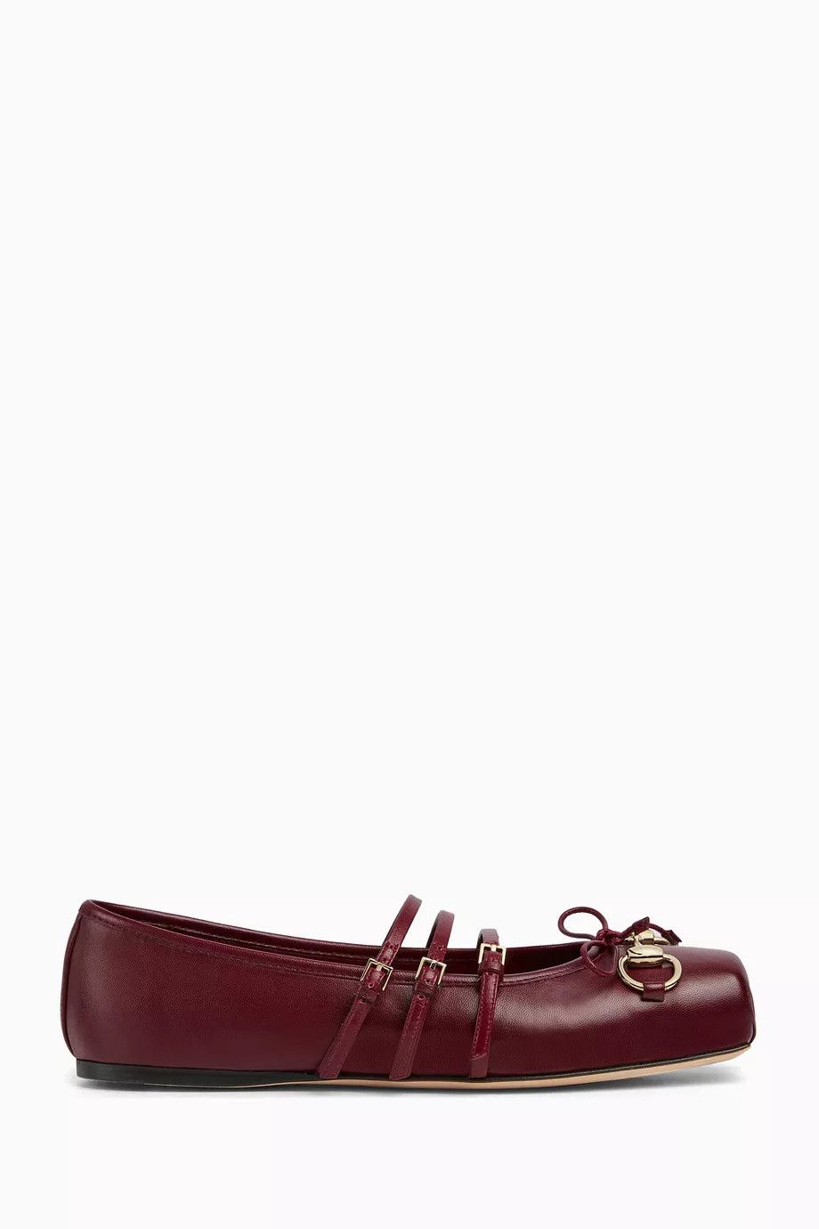 Gucci oc11z0126 Women's Gucci Horsebit Ballet Flats in Burgundy Size US 6 / IT 36 - 1 Thumbnail