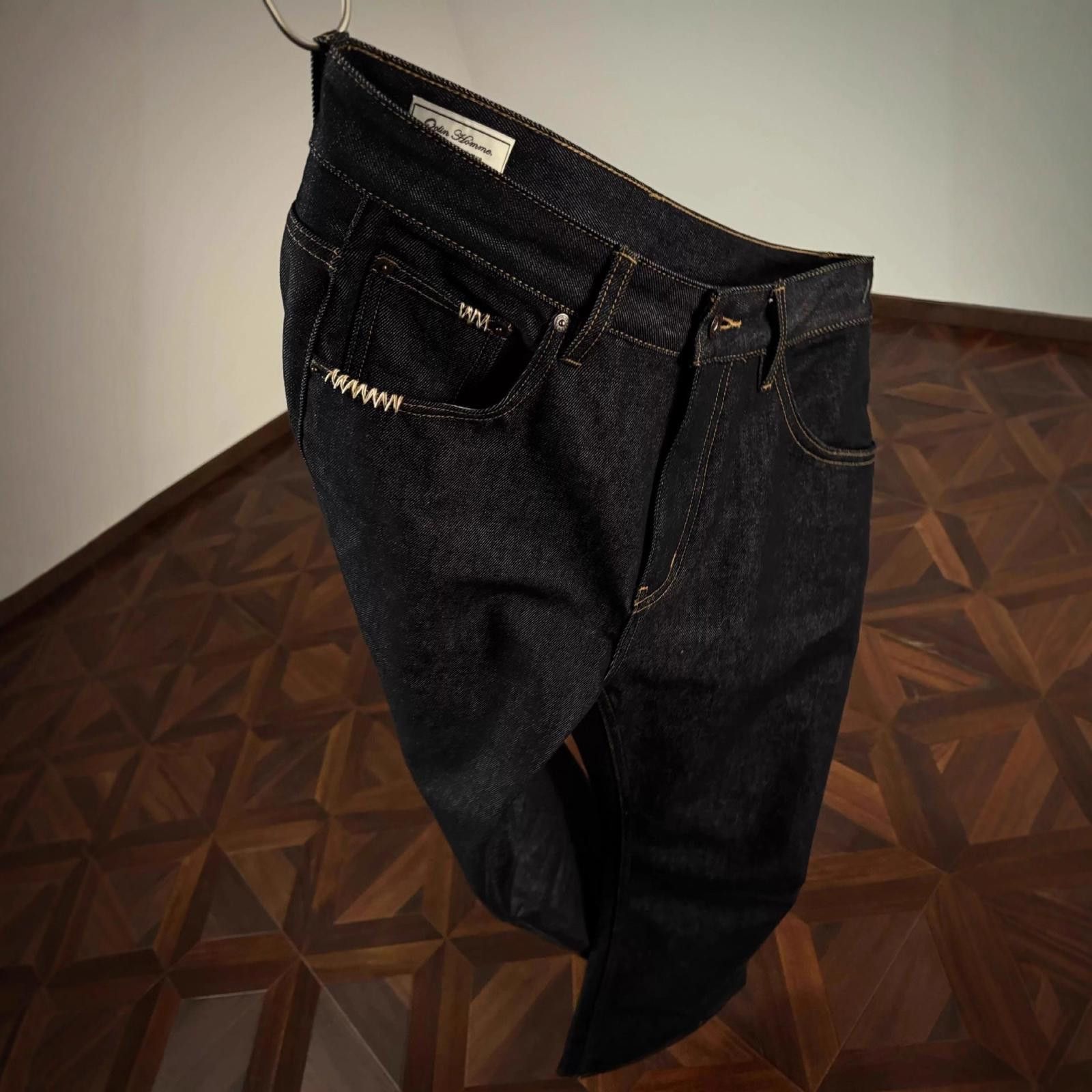 Vintage Navy Blue Selvedge Raw Denim Stacked Jeans Size US 30 / EU 46 - 2 Thumbnail