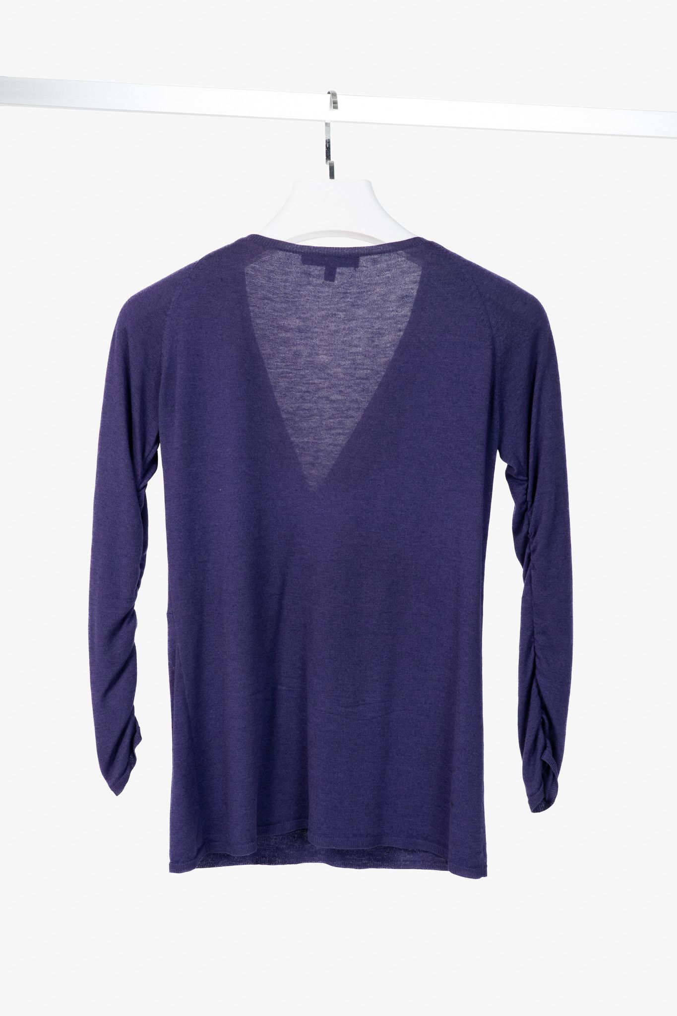 Roberto Cavalli Roberto Cavalli Purple Snake-Bust Ruched Sweater Size XL / US 12-14 / IT 48-50 - 2 Thumbnail