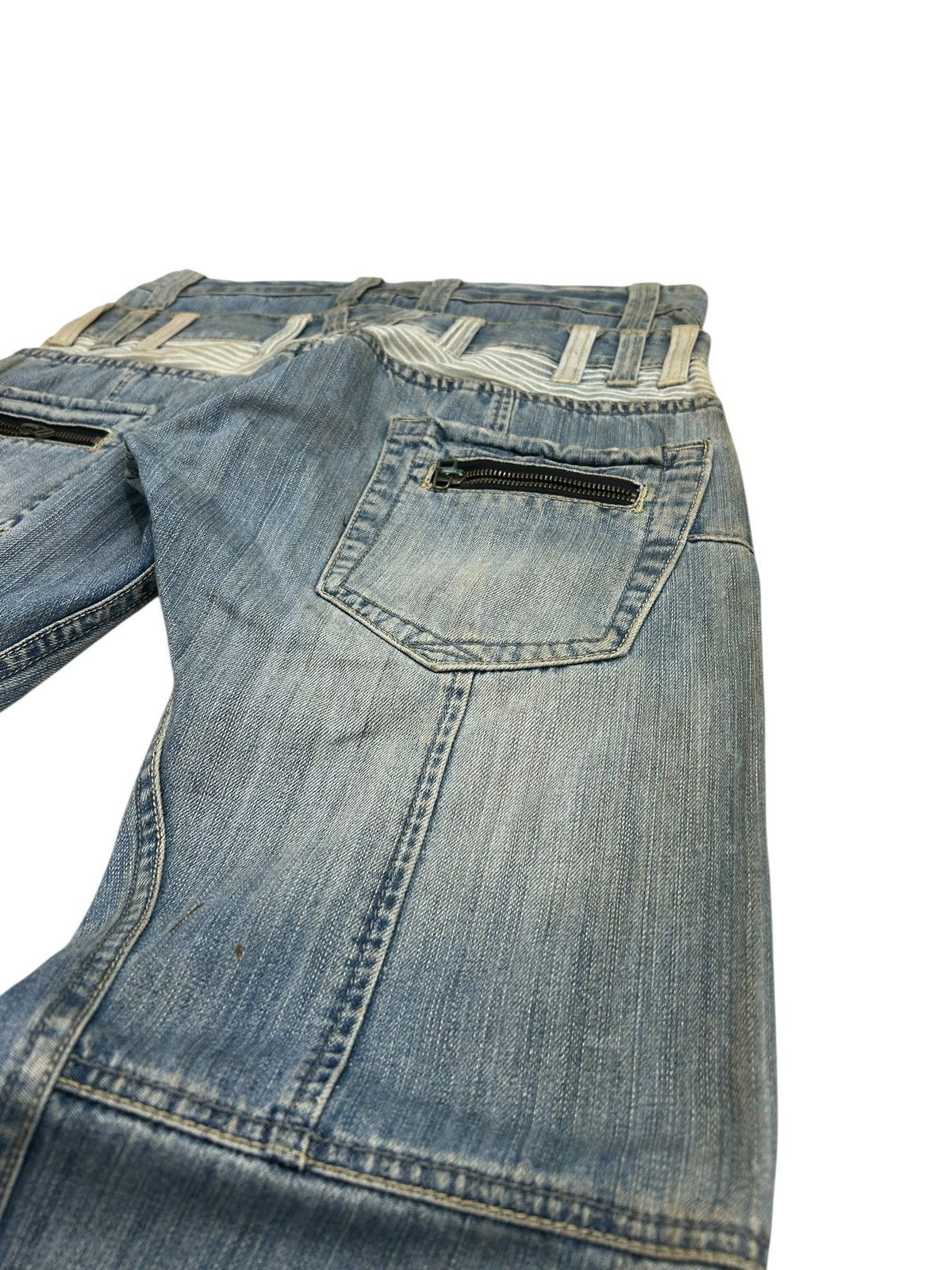 Le Grande Bleu (L.G.B.) Dominate Handcrafted Jean Japan Double Waist Dirty Distress Size US 31 - 17 Thumbnail