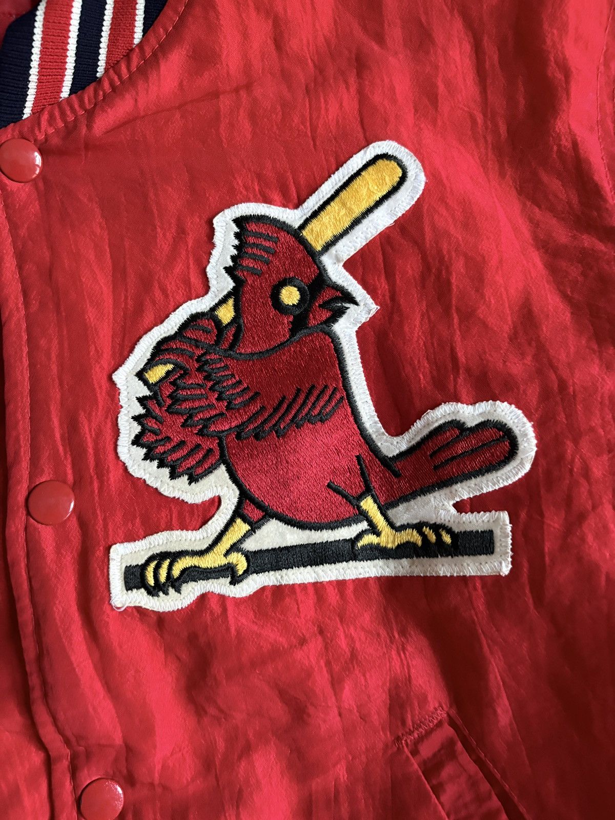 Starter St Louis Cardinals Vintage 80s Starter Satin Bomber Jacket Size US S / EU 44-46 / 1 - 3 Thumbnail
