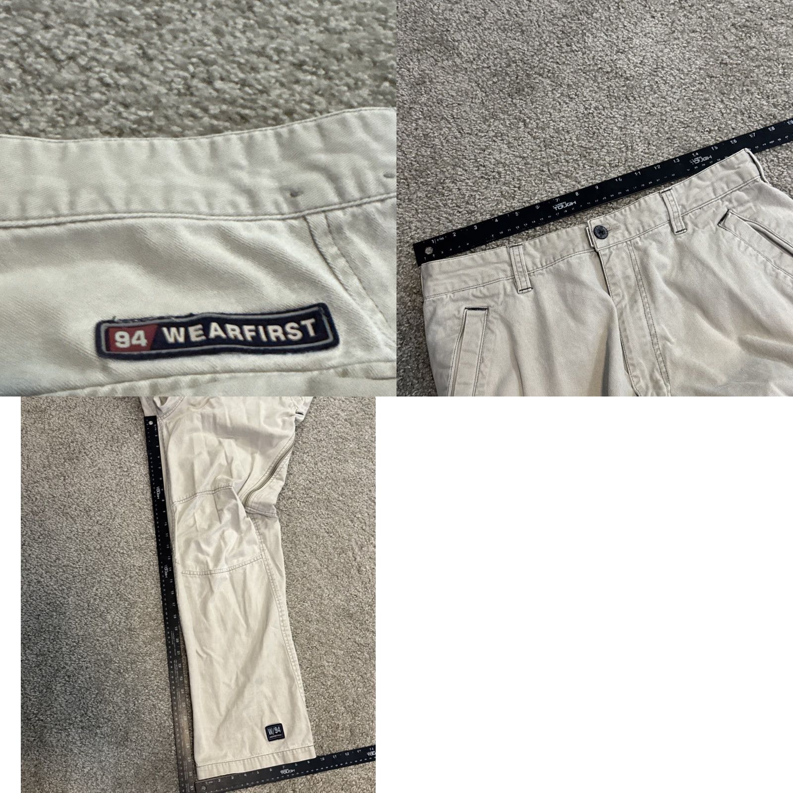 Vintage Wearfirst Cargo Pants Mens 34x32 Tan Straight Leg Cargo Pants Mens Regular 34in Gray Cotton Ramie Vintage No Size US 34 / EU 50 - 8 Thumbnail