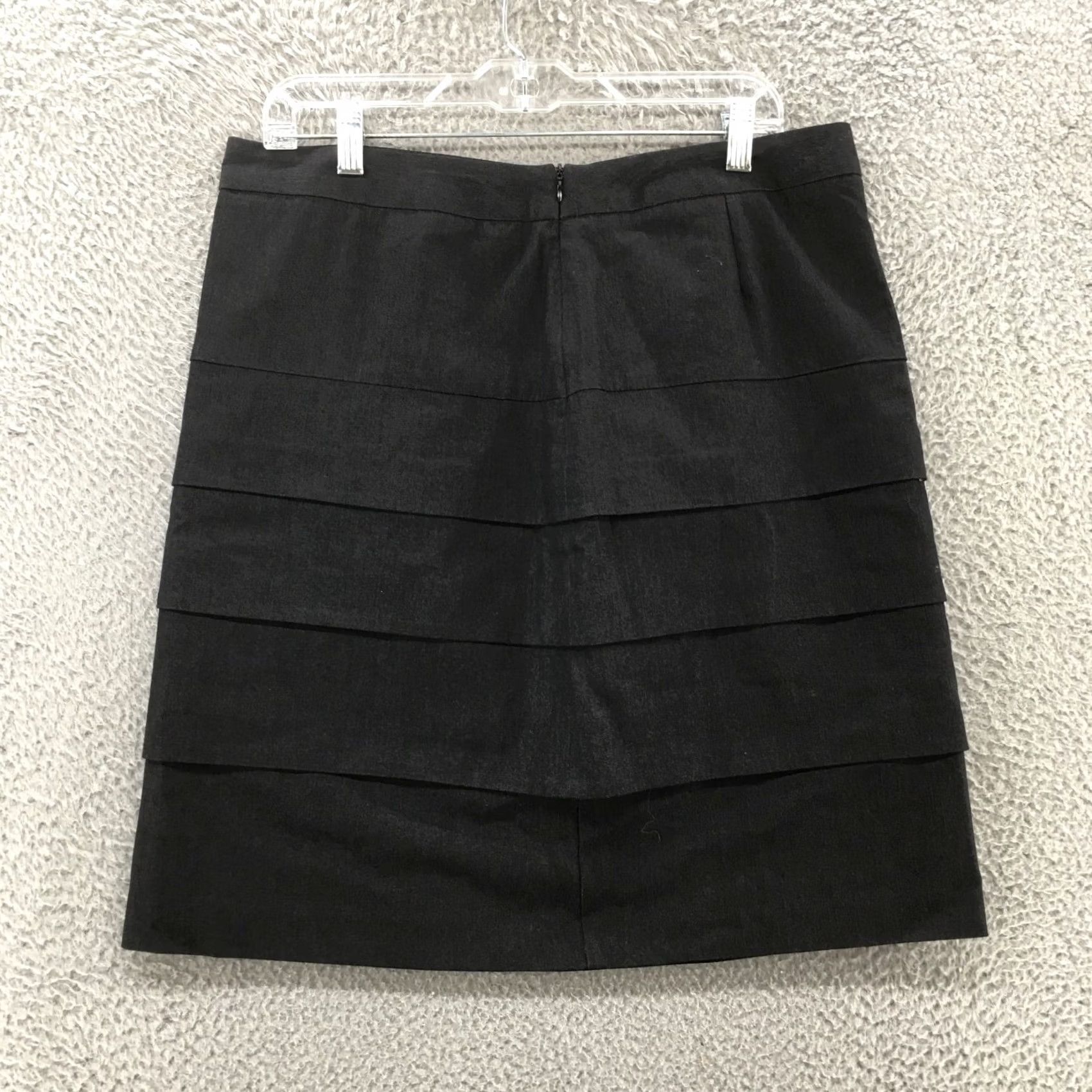 Vintage Larry Levine A-line Skirt Womens 12 Black Layered Stretch Zip Fly Short Skirt Womens Mens Girls Size 34" / US 12 / IT 48 - 4 Thumbnail