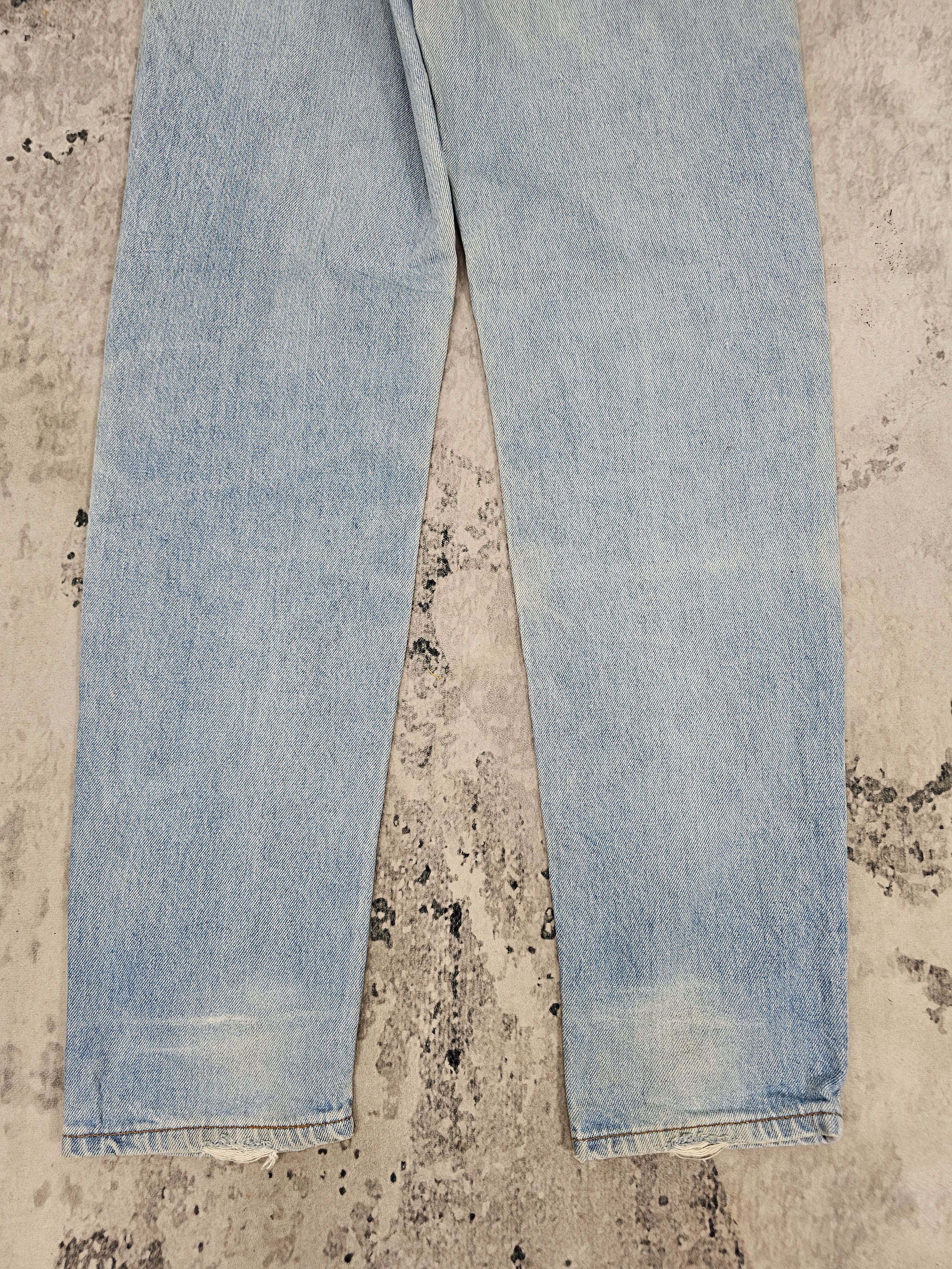 Levi's Vintage Clothing Vtg 90's LEVIS 501 Made In Usa Ripped Taper Light Blue L0530 Size US 29 - 4 Thumbnail