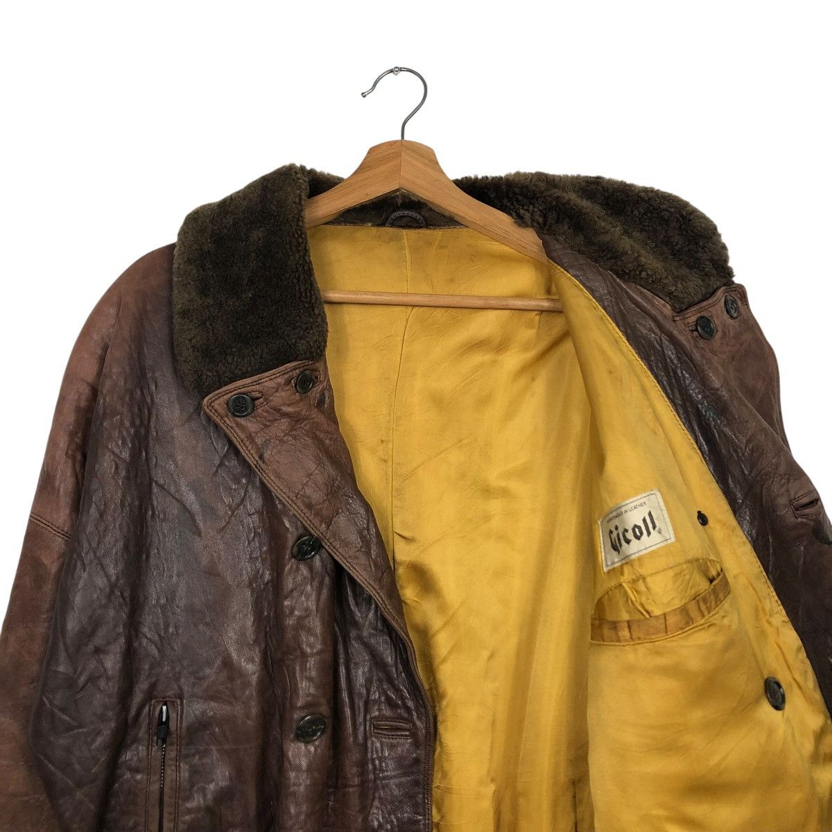 Japanese Brand 🔥VTG BIKER LEATHER JACKET GICOLL FUR COLLAR 14th ADDICTION Size US M / EU 48-50 / 2 - 14 Thumbnail