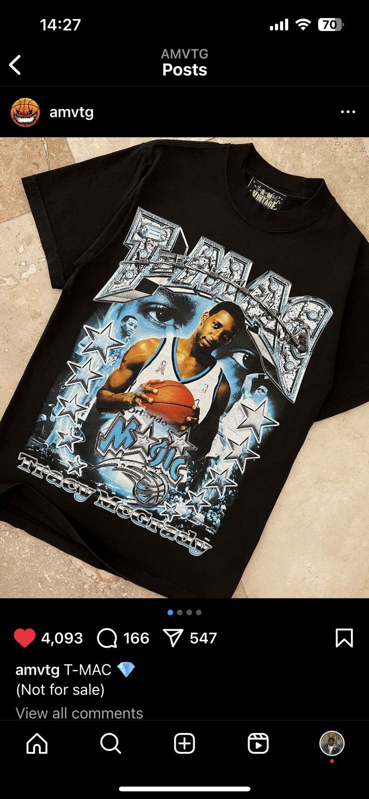 Vintage A.M. Vintage Tracy McGrady T Shirt Size US M / EU 48-50 / 2 - 3 Thumbnail