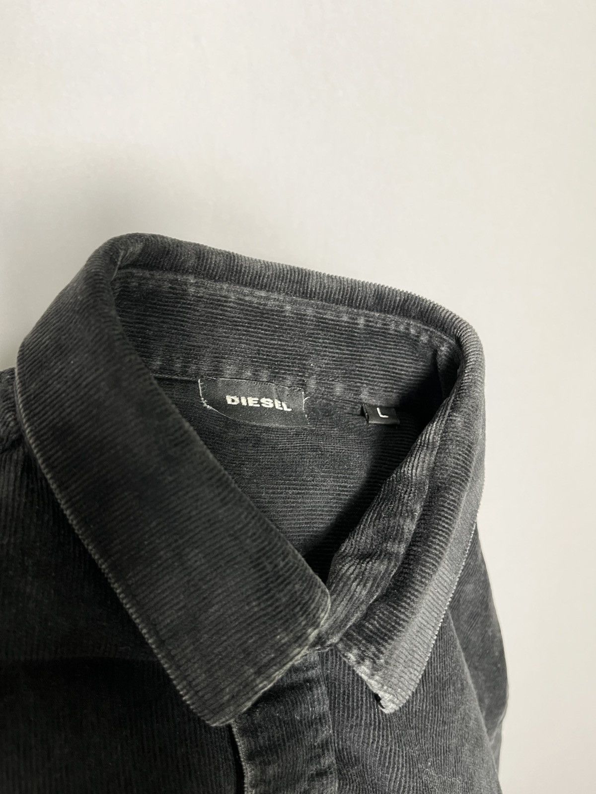 Diesel Diesel Velvet Mens Shirt Dress Button Black Viscose Slim Size US L / EU 52-54 / 3 - 8 Thumbnail