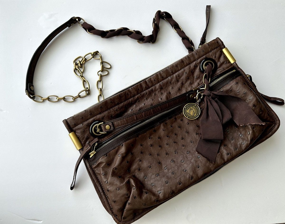 Lanvin Lanvin Amalia Ostrich Handbag Brown Retail $6000 Excellent Size ONE SIZE - 1 Thumbnail