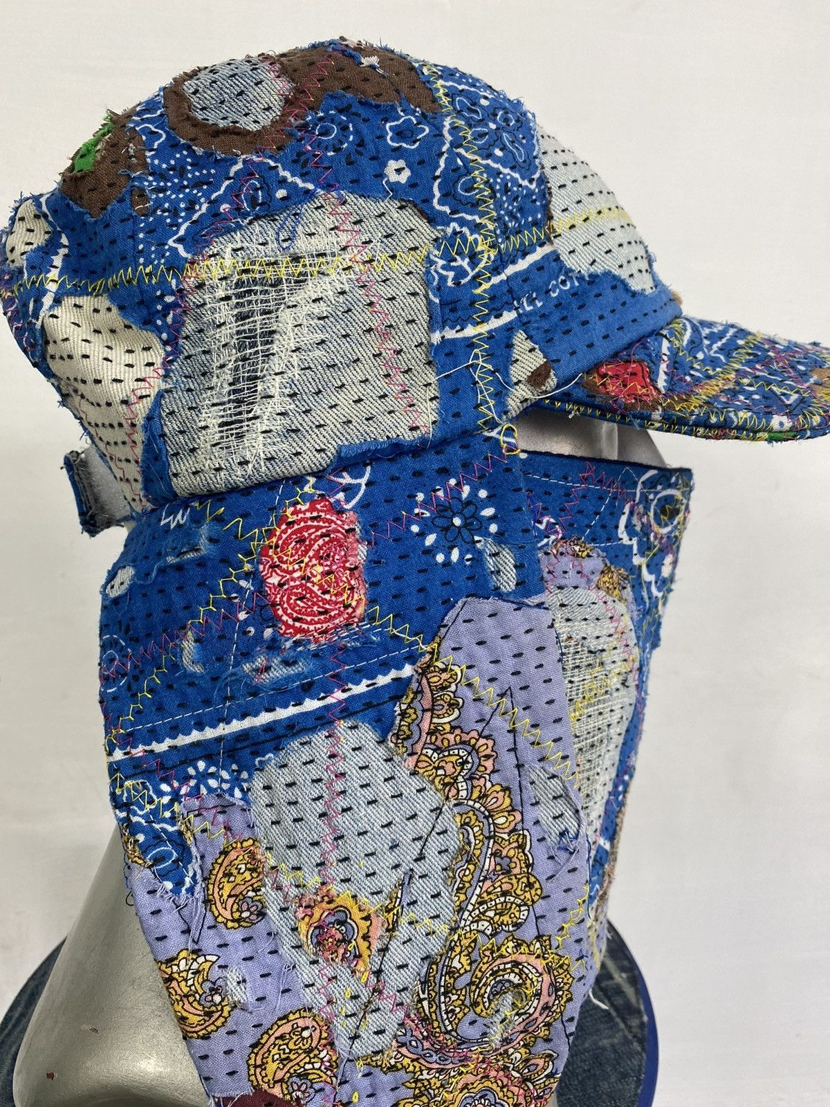 Handmade Custom Made Distressed Paisley Boro patchwork hats by Ahado Size ONE SIZE - 7 Thumbnail
