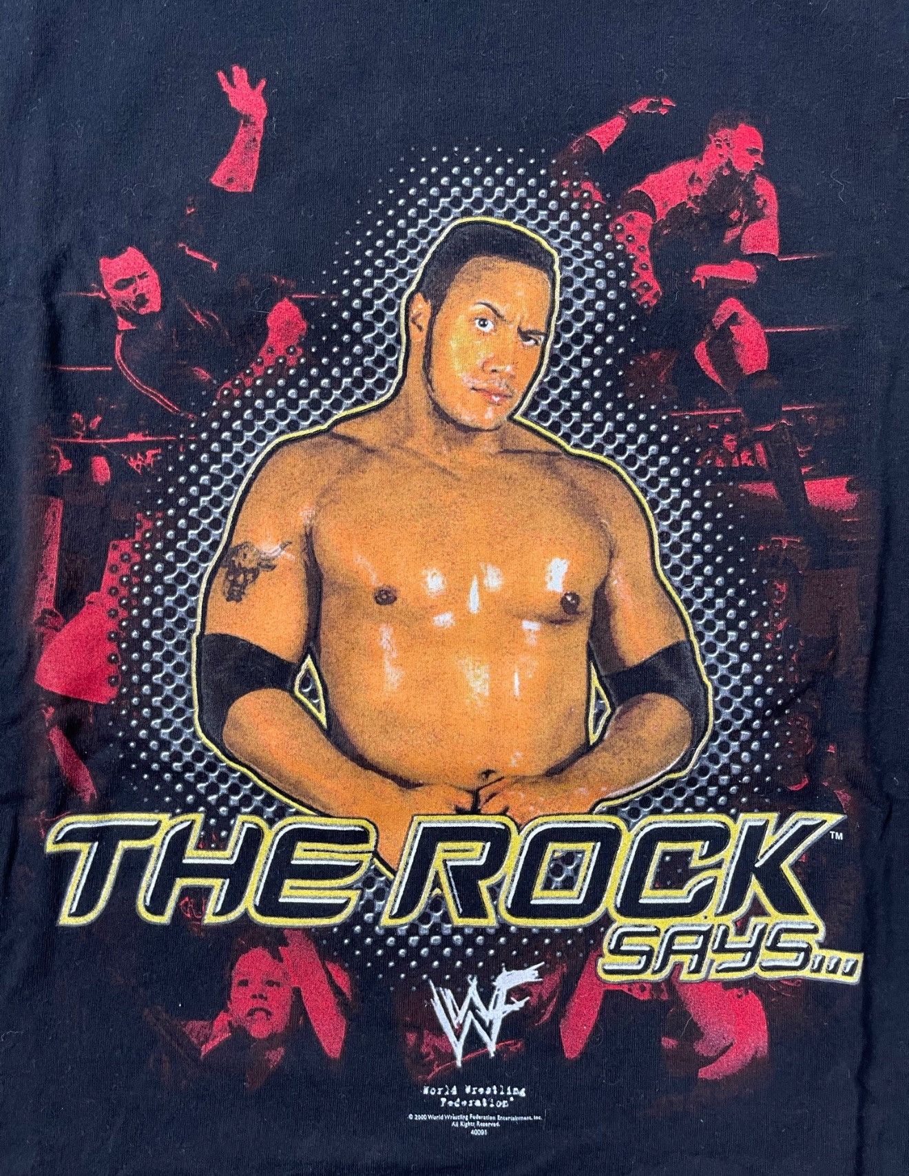WWF Vintage WWF The Rock Tee Size US XL / EU 56 / 4 - 2 Thumbnail
