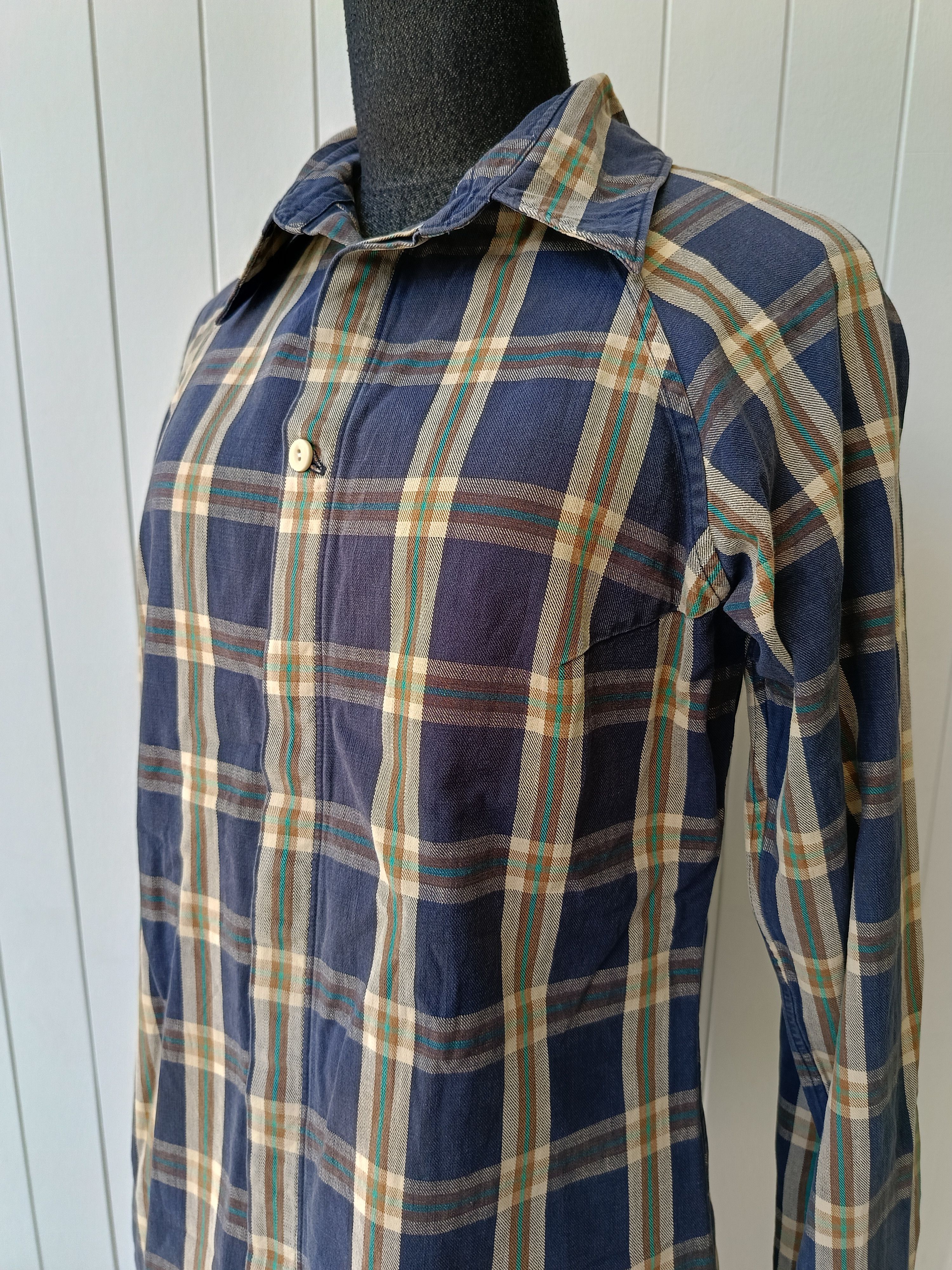 45rpm 45RPM by R Japan plaid ladies indigo navy blue slimfit shirt Size S / US 4 / IT 40 - 4 Thumbnail