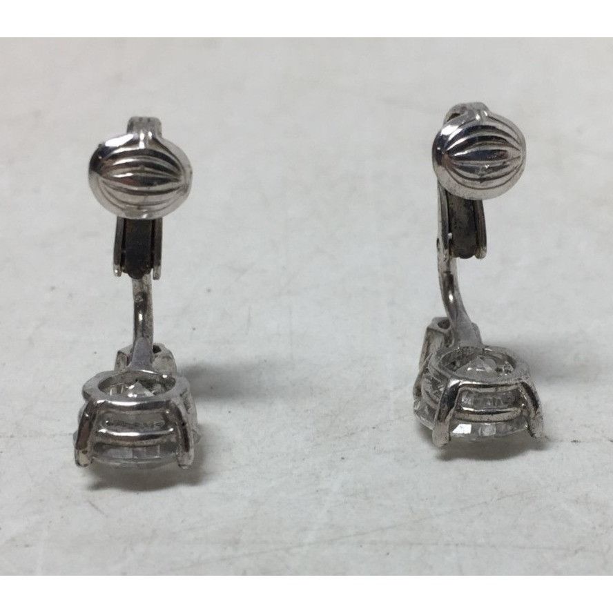 Other Women's Silver Tone Rhinestone Clip On Earrings Size ONE SIZE - 4 Thumbnail