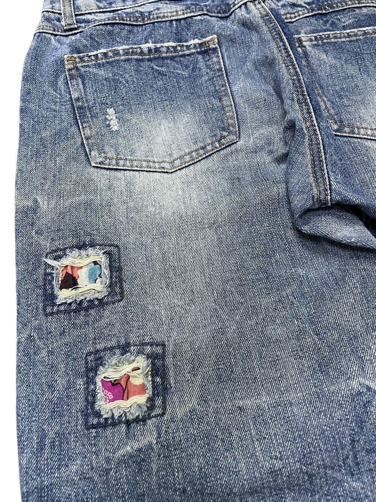 5351 POUR LES HOMMES × Hysteric Glamour Boro Heavy Stitched Japanese Brand Distressed Jeans Size US 30 / EU 46 - 19 Thumbnail