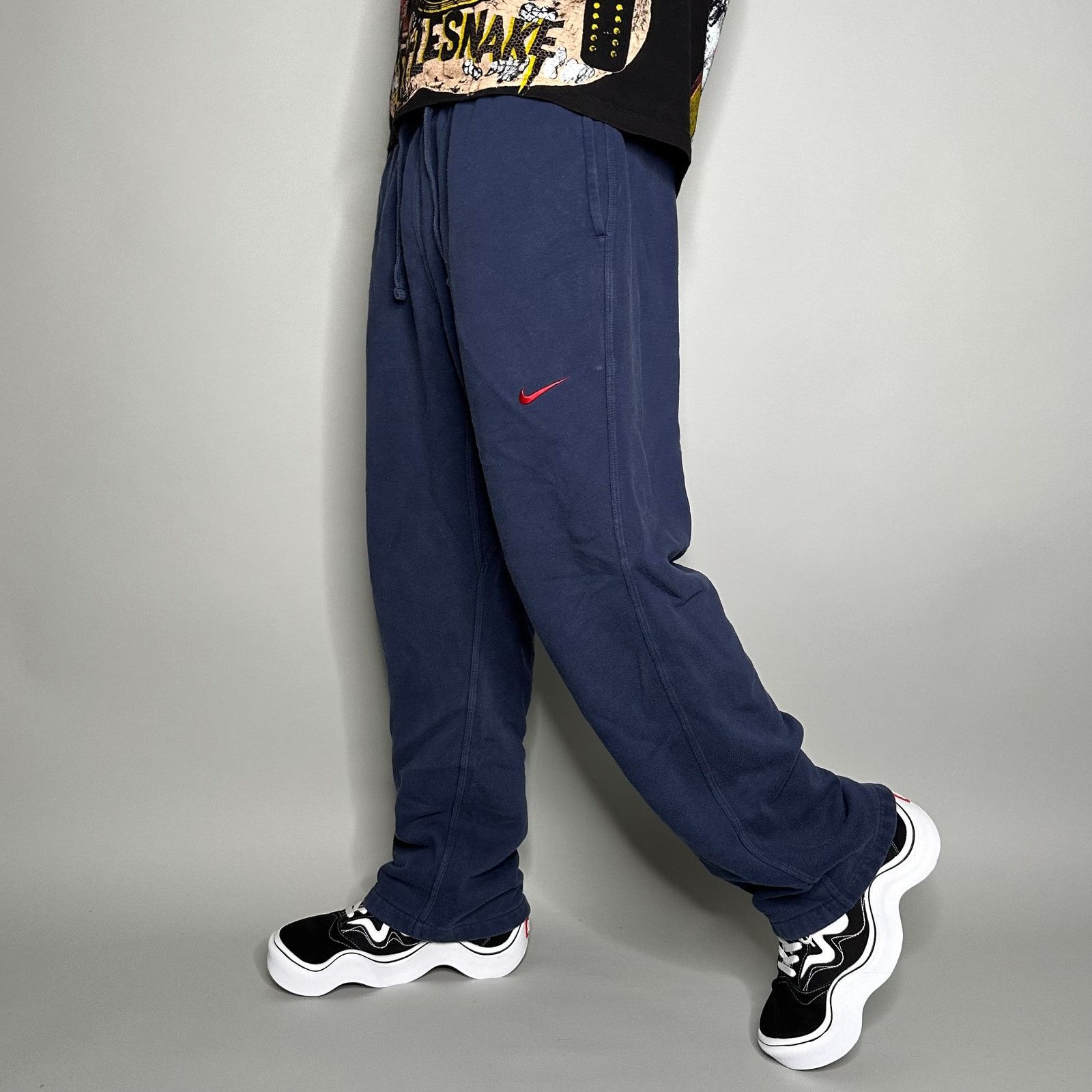 Nike Nike ACG Vintage Nike Sweatpants Navy Blue Cotton Embroidered Red Swoosh Grailed