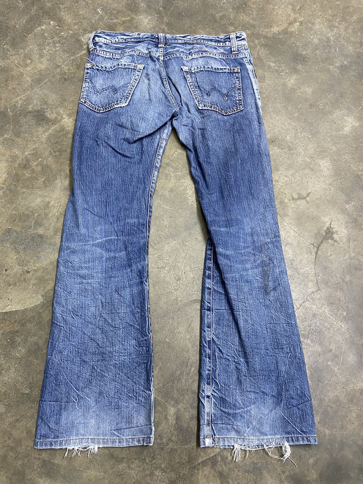 If Six Was Nine Vintage Edwin Jeans Distressed flare jeans faded denim Size US 34 / EU 50 - 5 Thumbnail