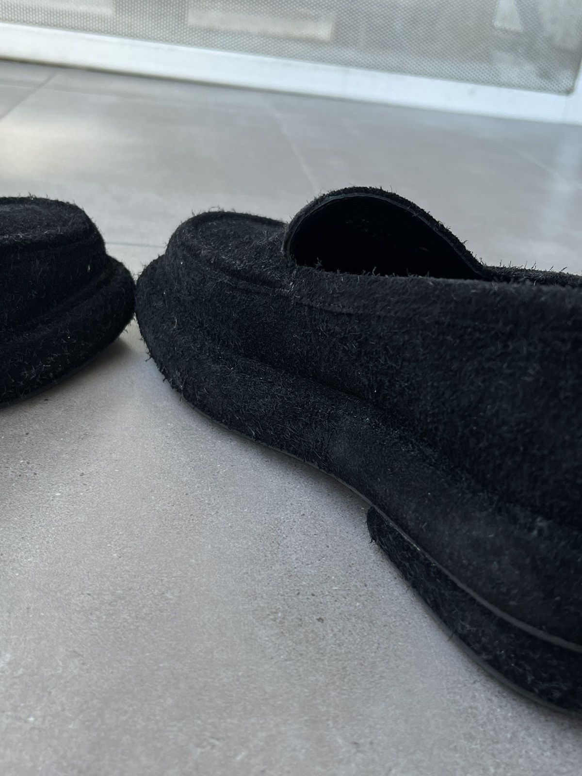 Eckhaus Latta !DS! FW23 Eckhaus Latta Stacked M Black Suede Loafers Size US 11 / EU 44 - 14 Thumbnail