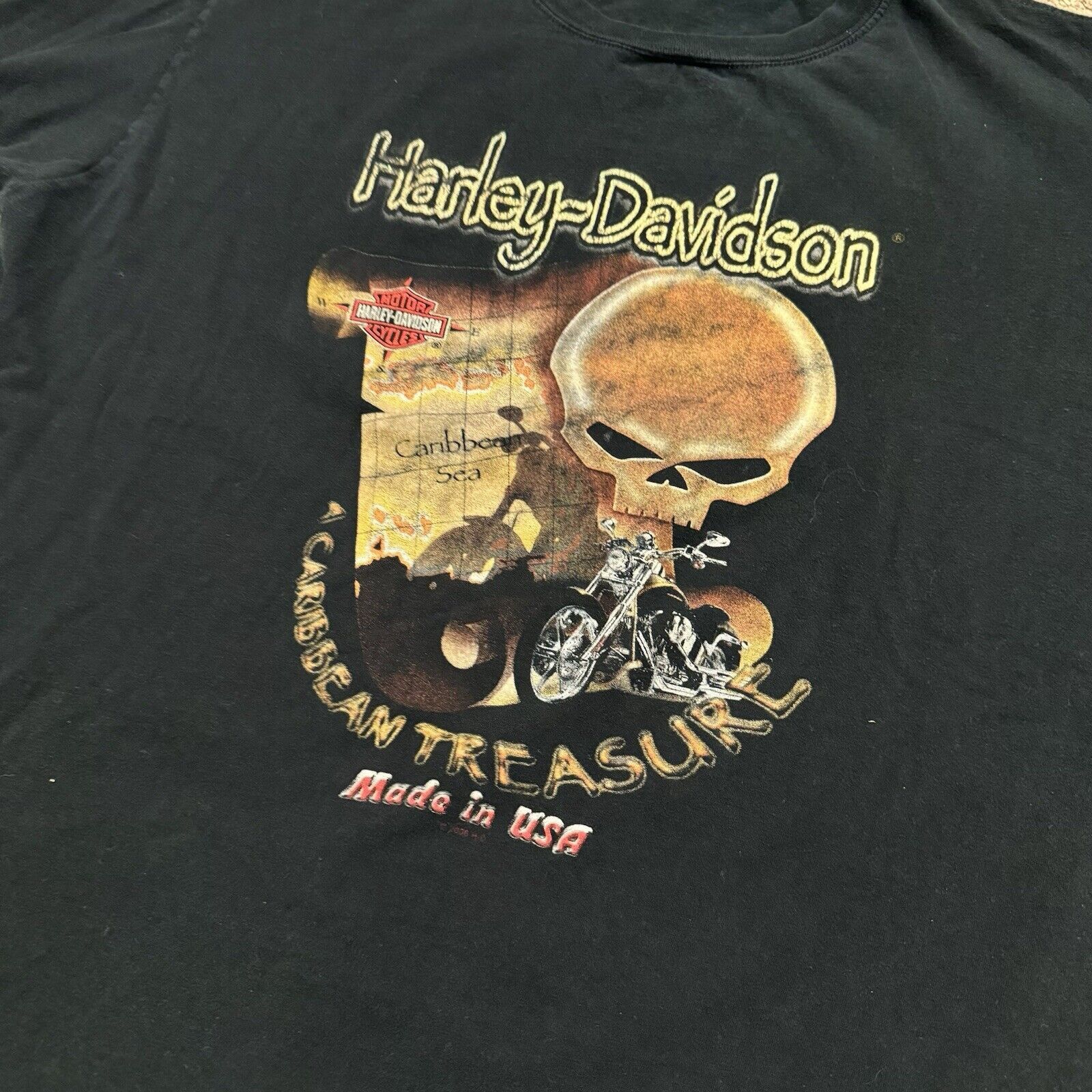Harley Davidson Vintage Y2K Harley Davidson Skull Biker Graphic T-Shirt XXL Size US XXL / EU 58 / 5 - 3 Thumbnail