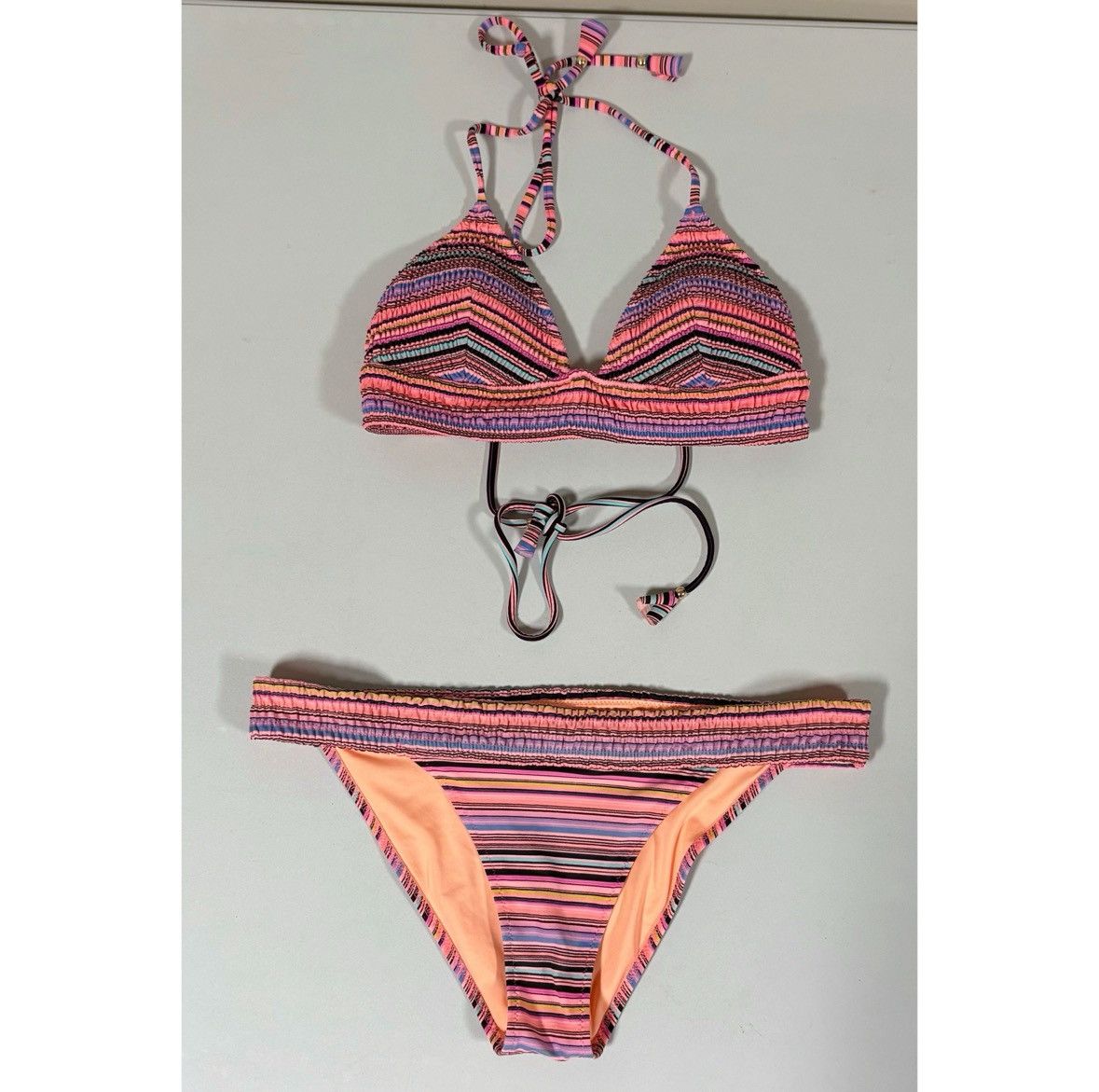 Victoria's Secret × Vintage Victoria’s Secret Striped Top (S) and Bottoms (M) Bikini Set Size ONE SIZE - 2 Thumbnail