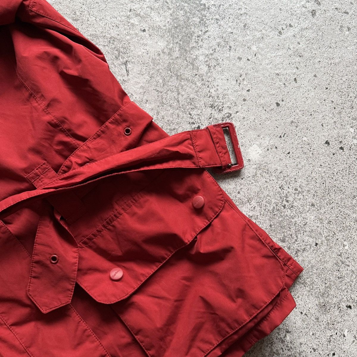 Barbour Barbour International Womens Red Belted Motorcycle Jacket Size L / US 10 / IT 46 - 6 Thumbnail