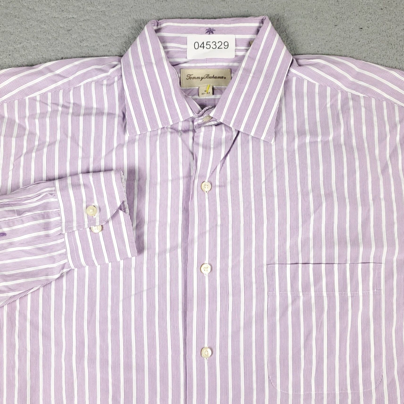 Tommy Bahama Tommy Bahama Shirt Mens 16 Purple Striped Dress Button Up Long Sleeve Size 42R - 2 Thumbnail