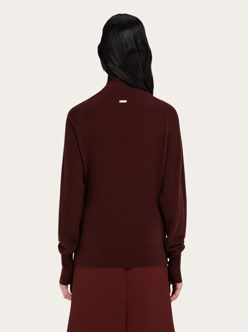 Salvatore Ferragamo o1s1rm0526 Knitted Mockneck Sweater in Brown Size L / US 10 / IT 46 - 3 Thumbnail