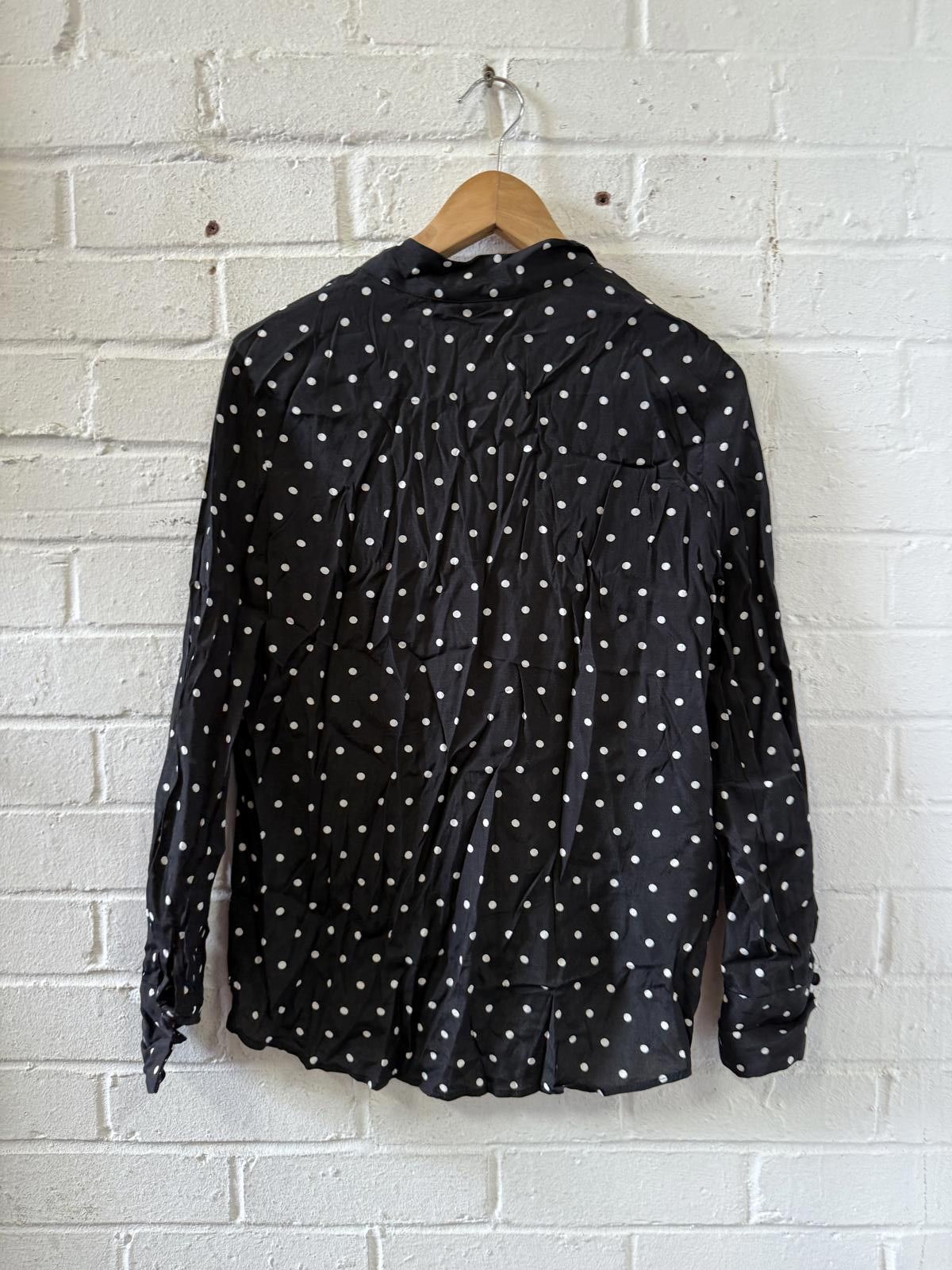 Designer MNG Suit Black Polka Dot Blouse Size S / US 4 / IT 40 - 5 Thumbnail
