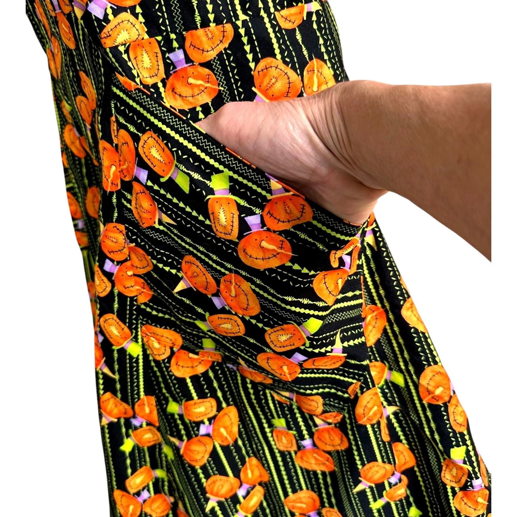 Handmade Vintage Handmade Halloween Apron Jack O Lanterns Pockets Bak Size ONE SIZE - 8 Thumbnail